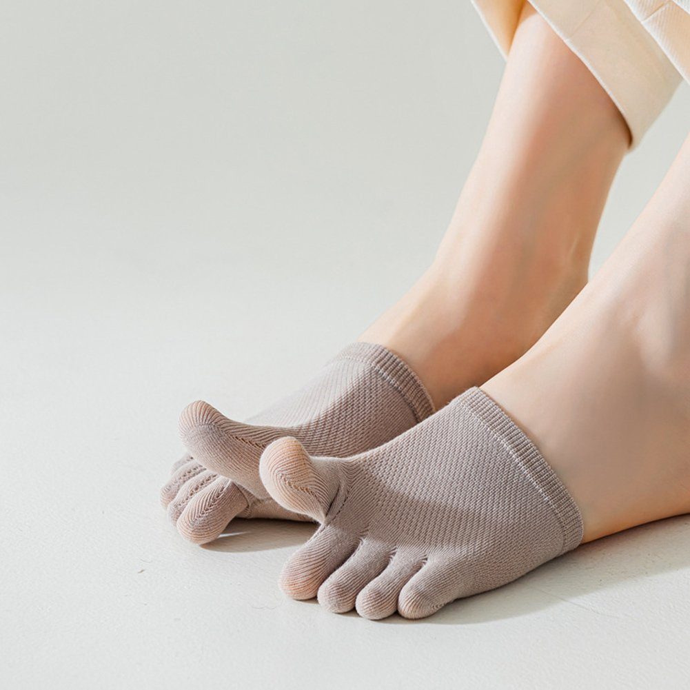 Halbe Fünf-Finger-Socken Hell-Pink Rutschfeste Zehensocken Strümpfe Blusmart Damen, Für