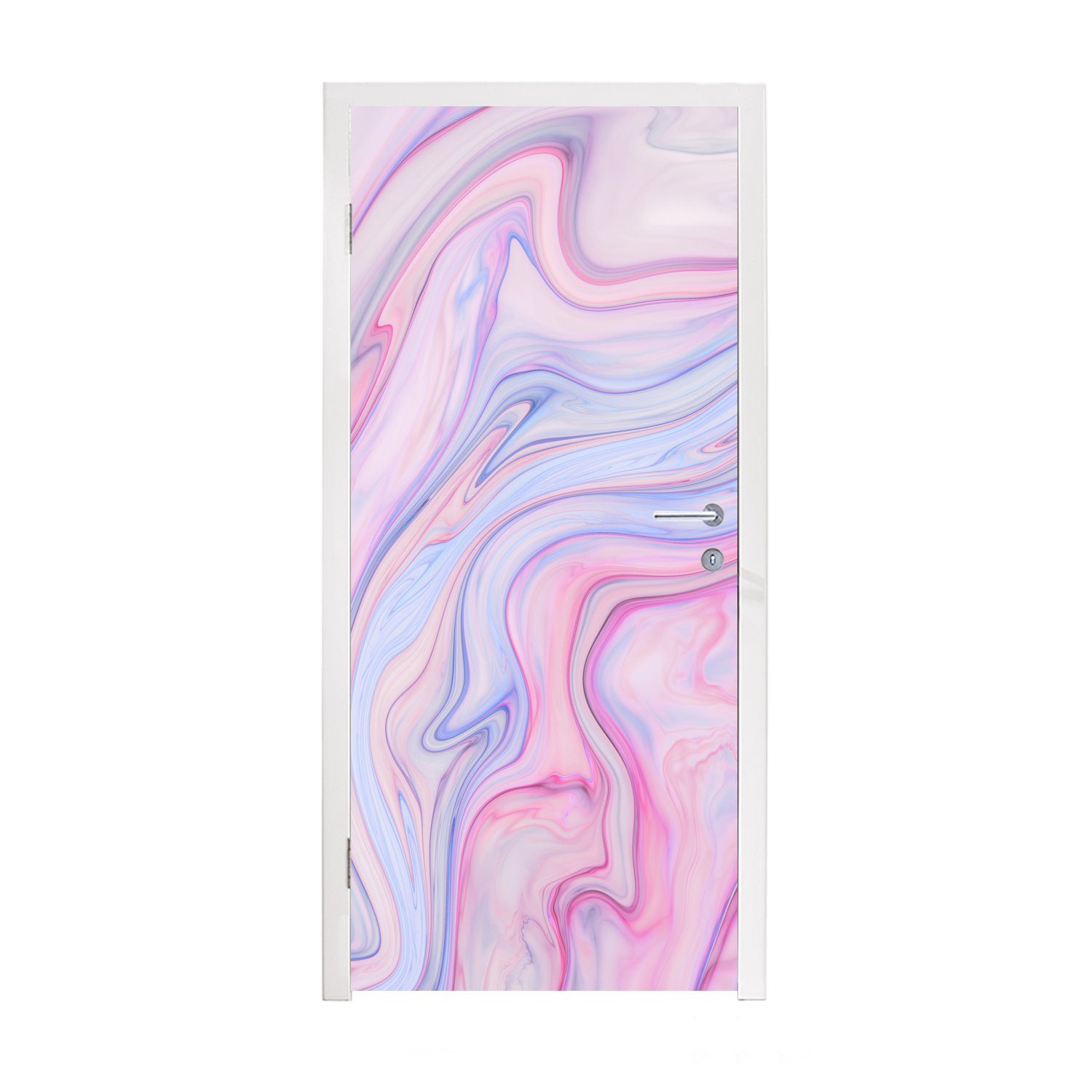 cm Farben Türtapete - St), Marmor (1 Pastell, bedruckt, - Matt, Fototapete Tür, für Türaufkleber, 75x205 MuchoWow