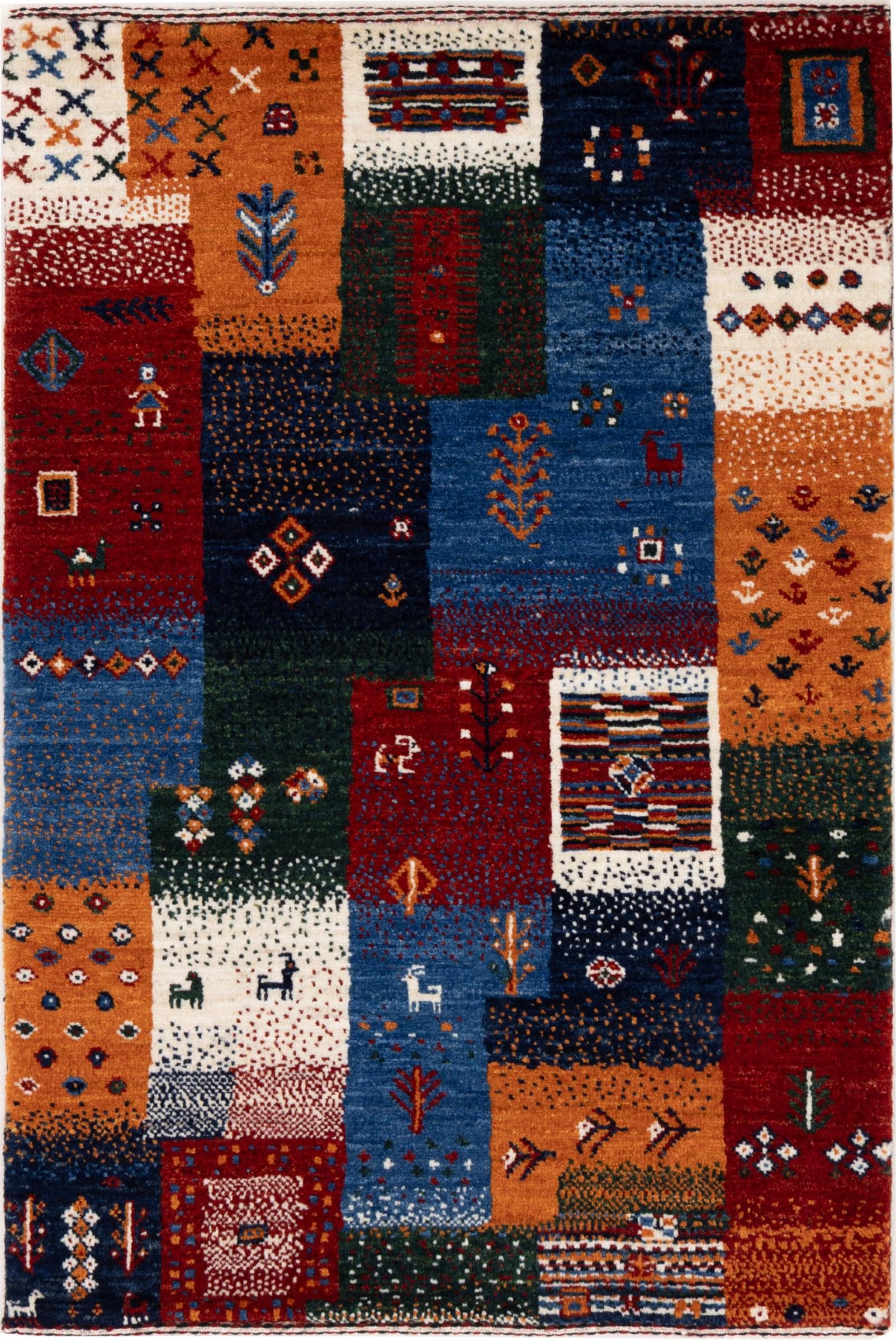 Nain Trading Orientteppich Perser Gabbeh Loribaft Atelier 62x91 Handgeknüpfter Moderner, rechteckig, Höhe: 12 mm