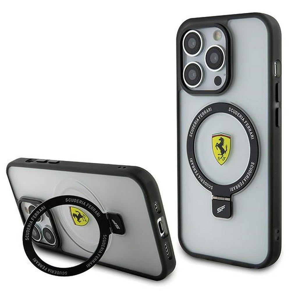 Ferrari Handyhülle Ständer Schutzhülle 6,1 Zoll, MagSafe, Ständerfunktion, mattiert, Lizenzware