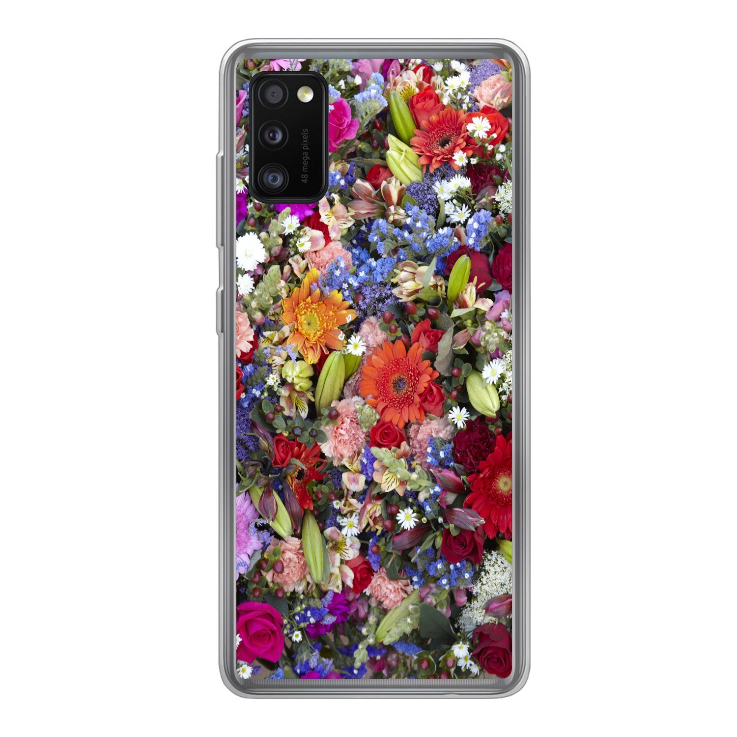 MuchoWow Handyhülle für Samsung Galaxy A41 Ein florales Design mit leuchtenden Farben, Smartphone-Bumper, Print, Handy Schutzhülle Dünn