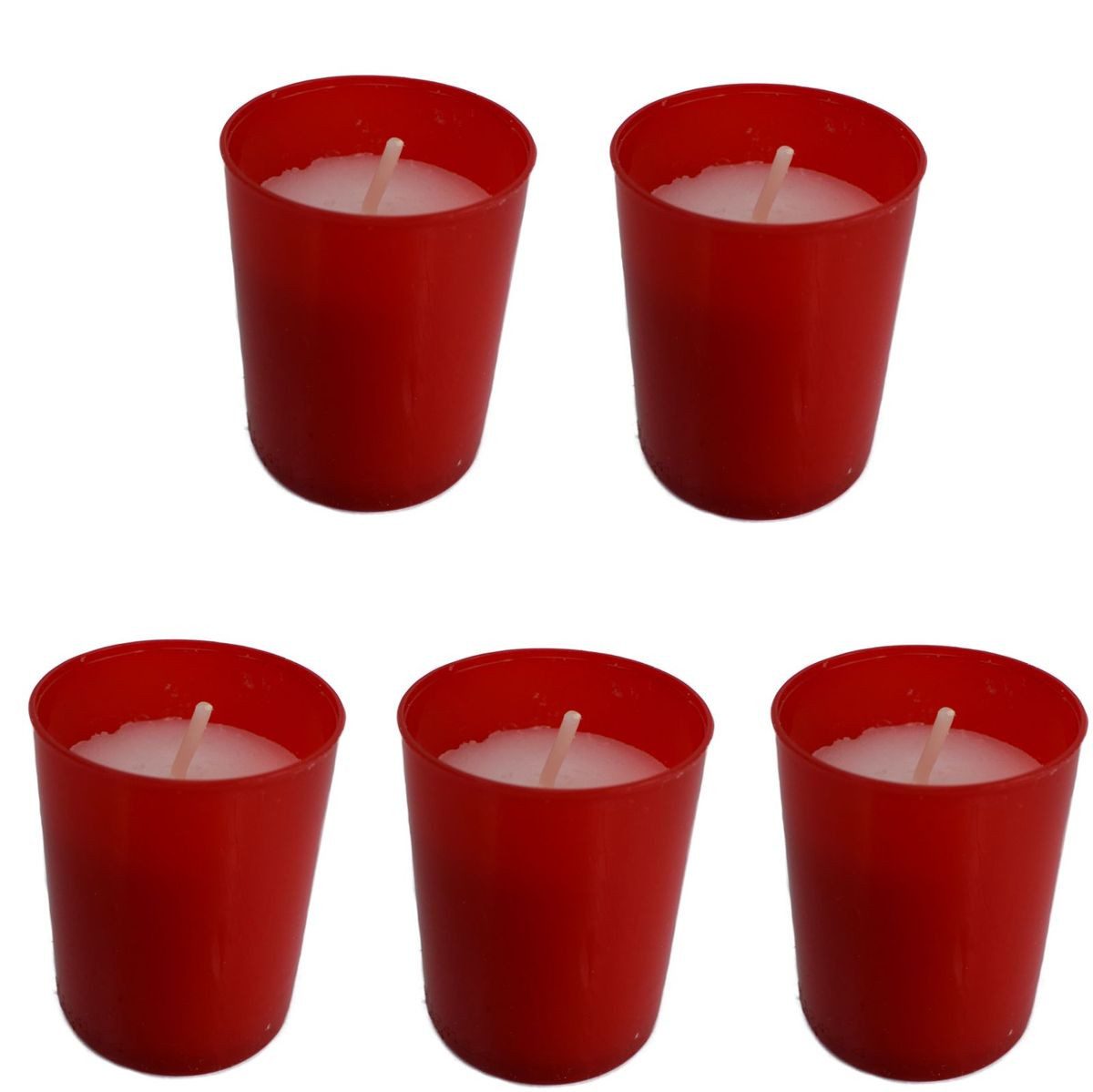 Jean Products Stumpenkerze Grablichter 5 Stundenbrenner weiß rot, Stundenbrenner