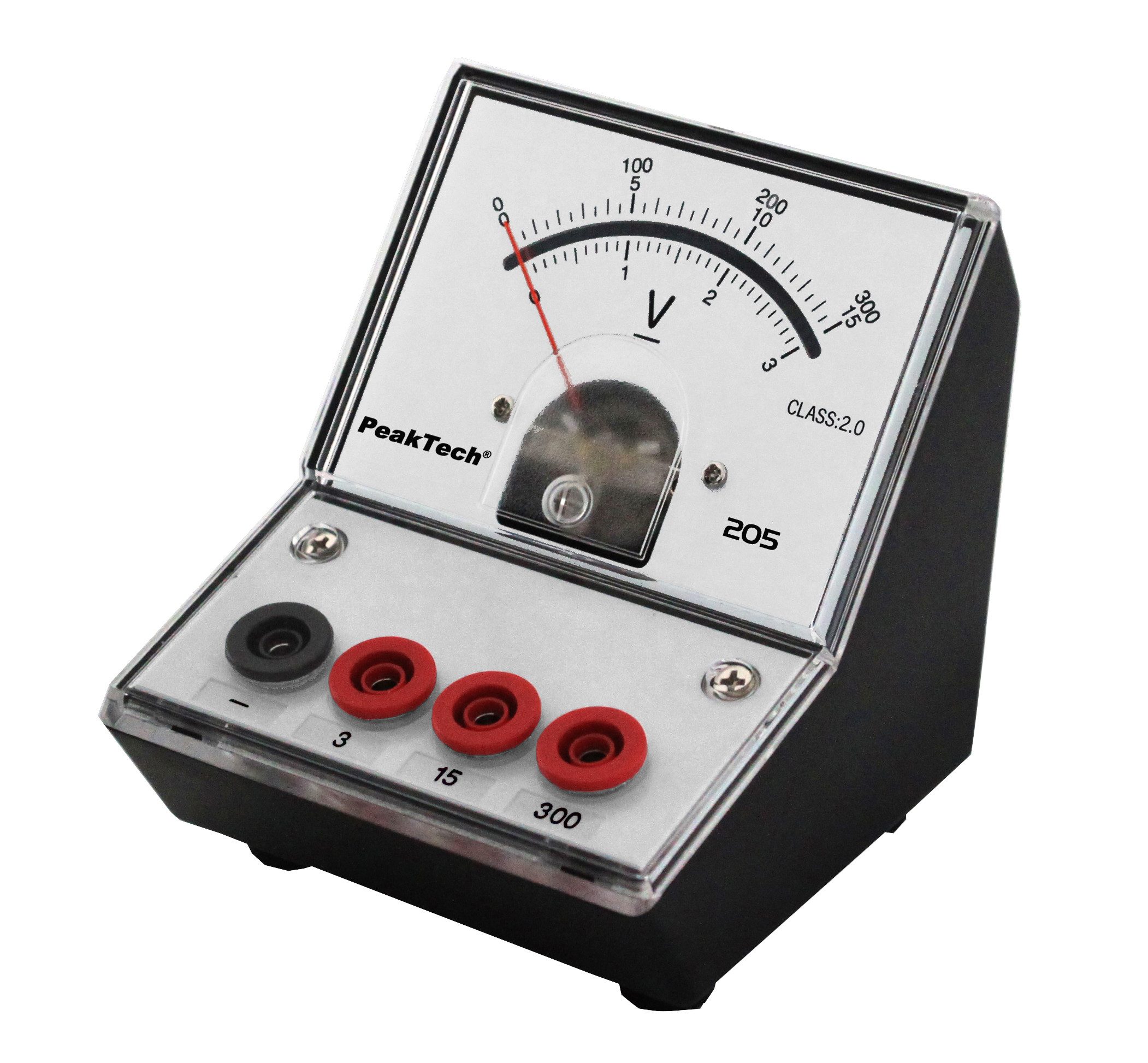 PeakTech Spannungsprüfer Analoges Voltmeter mit Spiegelskala 3V 15V 300V DC