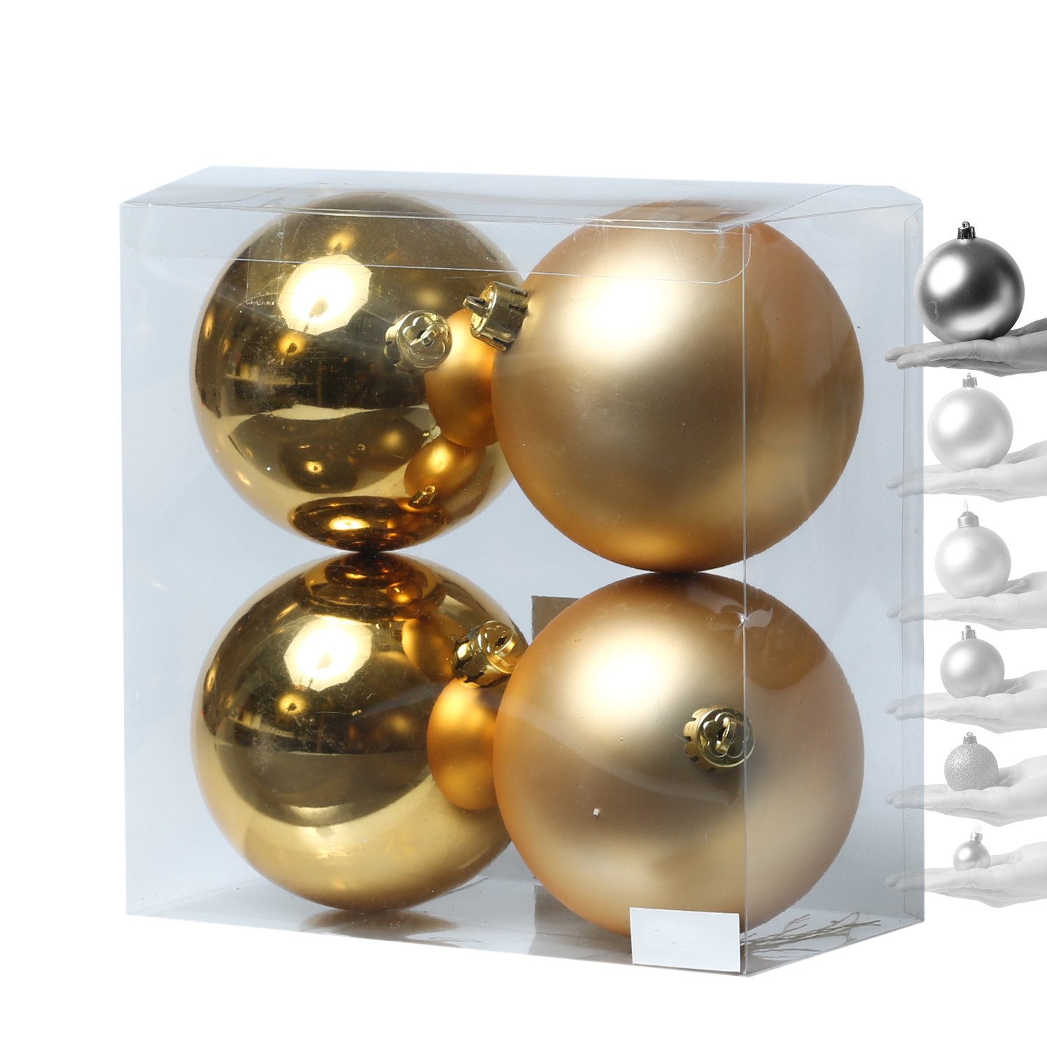 MARELIDA Weihnachtsbaumkugel Christbaumkugeln Weihnachtskugeln bruchfest 10cm gold 4er Set (4 St)