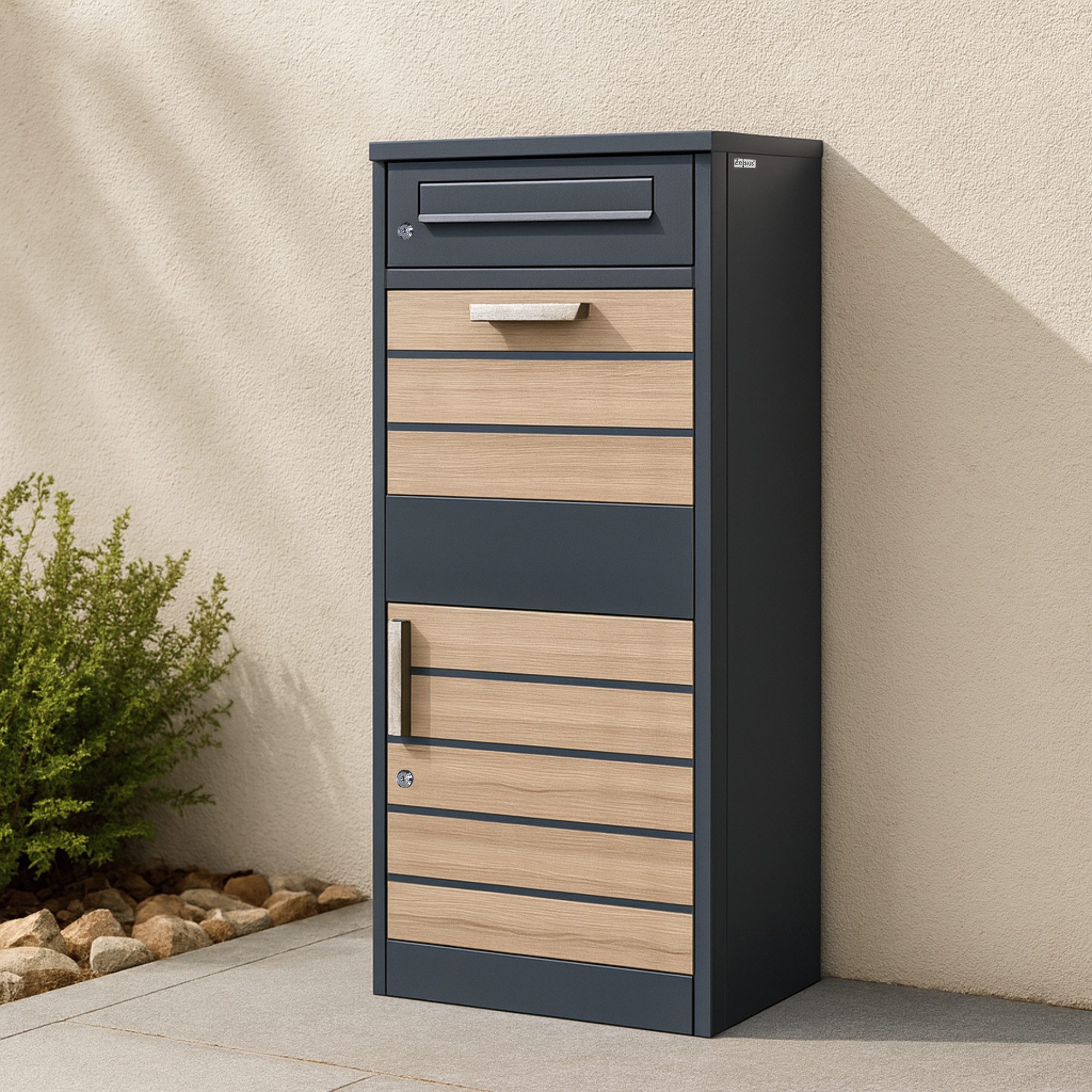 Zelsius Paketbriefkasten Terra, pulverbeschichteter Stahl, RAL7016 günstig online kaufen