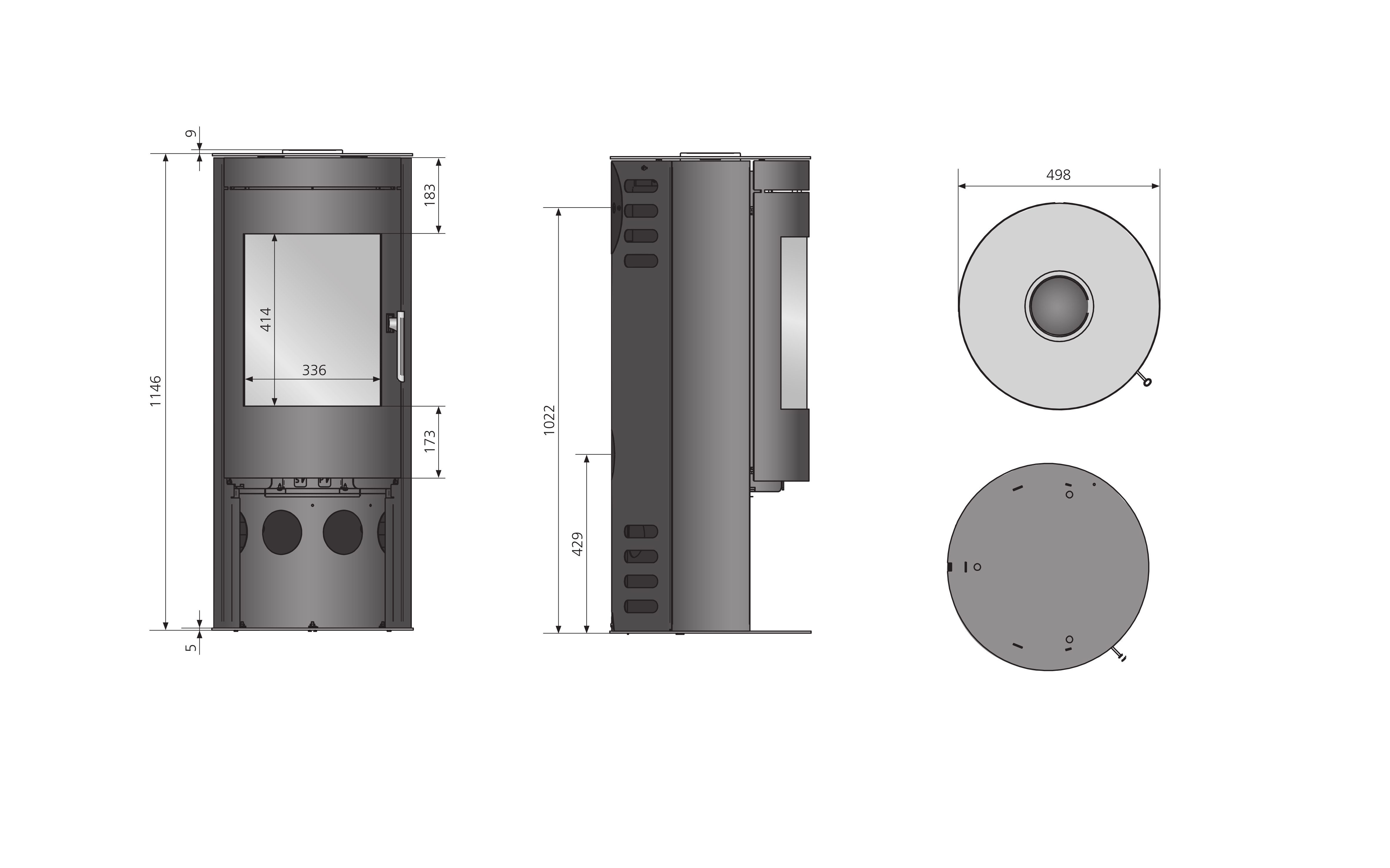 JUSTUS Kaminofen Aiana, 6 kW, Zeitbrand günstig online kaufen