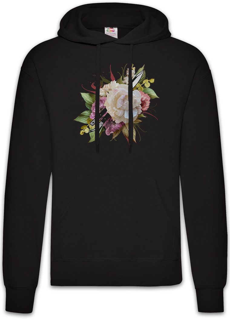 Urban Backwoods Hoodie Knife And Flowers Herren Hoodie Tattoo Oldschool Newschool Blumen (1-tlg) Messer Fahion Mode Off