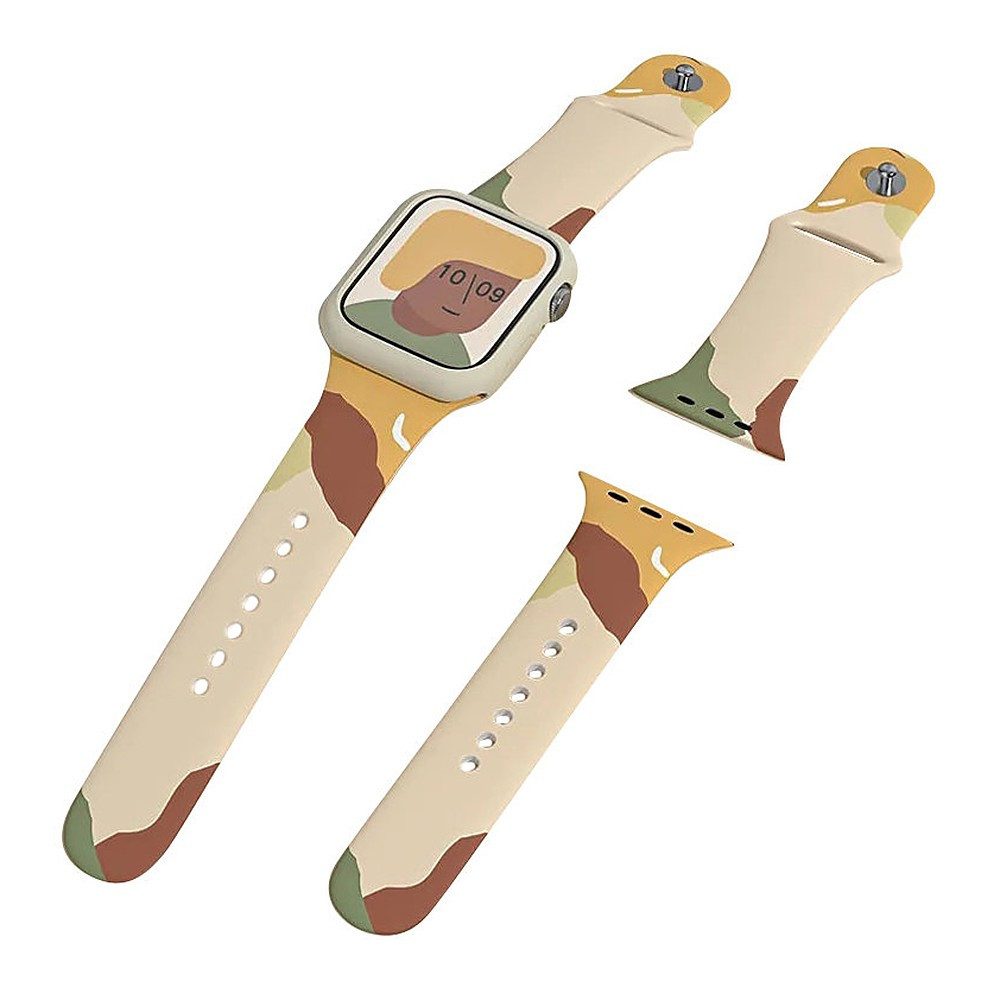 Hurtel Uhrenarmband Silikonarmband Sportarmband Wechselarmband, Camouflage-Muster, verstellbar, weiches Silikon