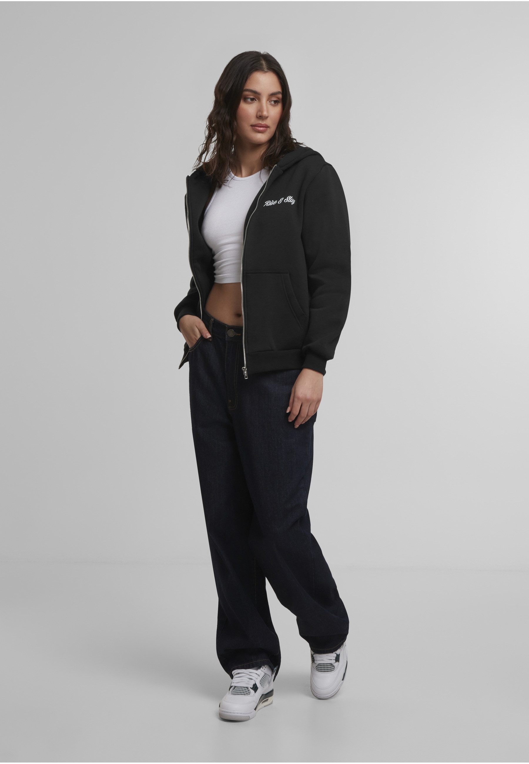 Miss Tee Sweatjacke Miss Tee Rise & Slay Ladies Fluffy Zip Hoody