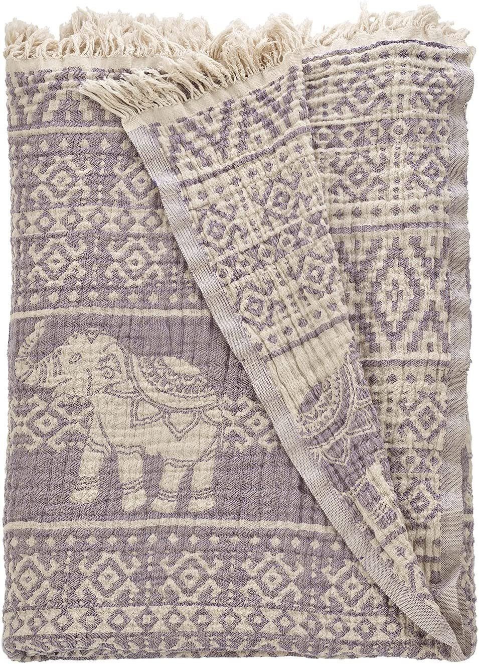 BOHORIA Tagesdecke BOHORIA® Musselin Tagesdecke Namaste 220 x 240cm, 100% Baumwolle, Kann für Bett, Sofa, Stuhl, Outdoor und Indoor genutzt werden.