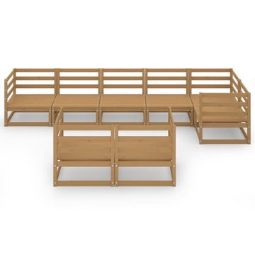 vidaXL Gartenlounge-Set 8-tlg. Garten-Lounge-Set Honigbraun Massivholz Kiefer, (1-tlg)