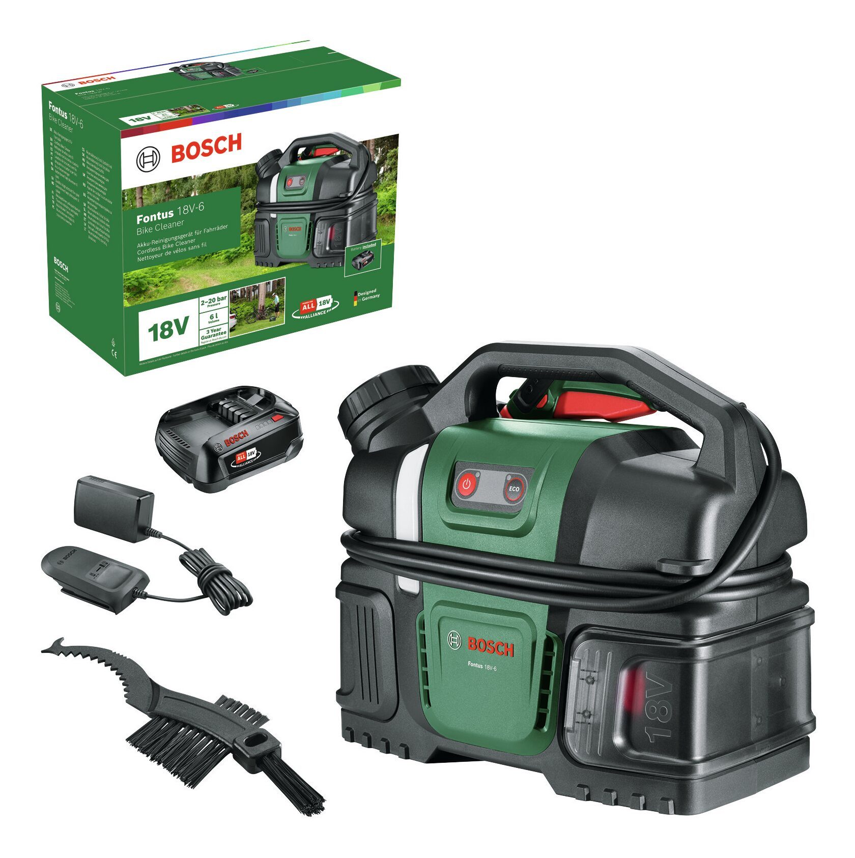 BOSCH Akku-Druckreiniger Fontus 18V-6, Druck max: 20 bar, Mit 1x Akku 2 Ah - im Karton
