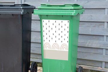 MuchoWow Wandsticker Regenbogen - Pastell - Regen (1 St), Mülleimer-aufkleber, Mülltonne, Sticker, Container, Abfalbehälter