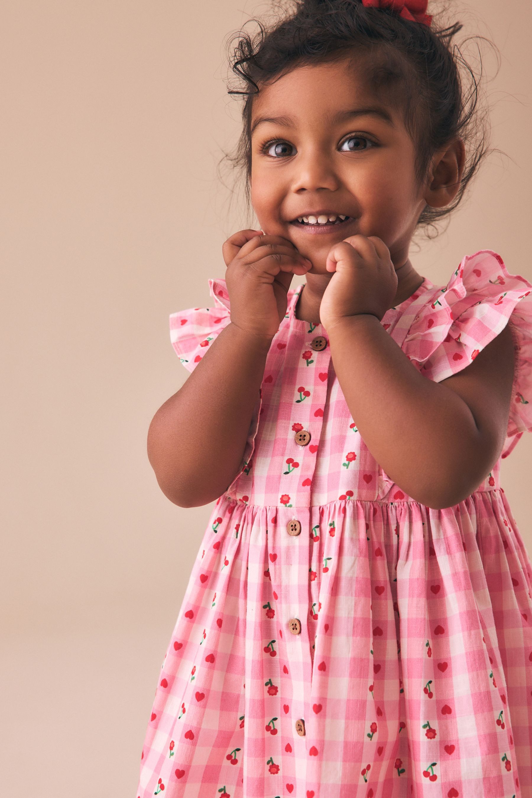 Next Blusenkleid Kleid mit doppelten Rüschenärmeln (1-tlg)