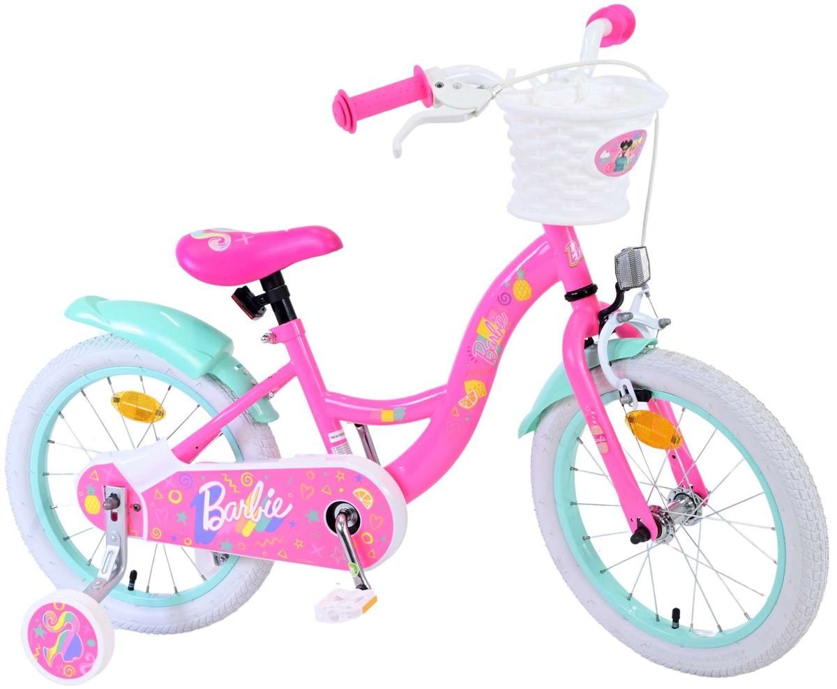 Thumbnail - Volare Kinderfahrrad 16 Zoll Kinder Mädchen Fahrrad Mädchenfahrrad Rad Barbie 31654-SACB, 1 Gang, Rücktrittbremse, Korb,...