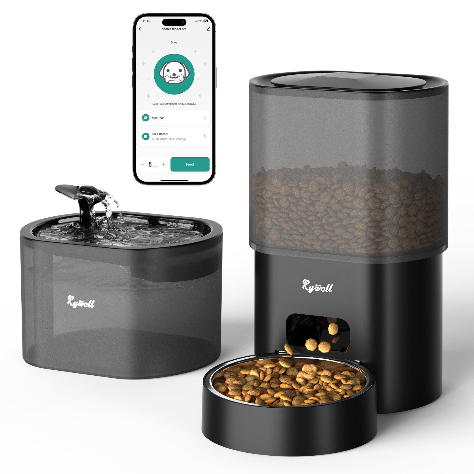 Katzen-Futterautomat 2-in-1 Futter- und Wasserspender für Haustiere