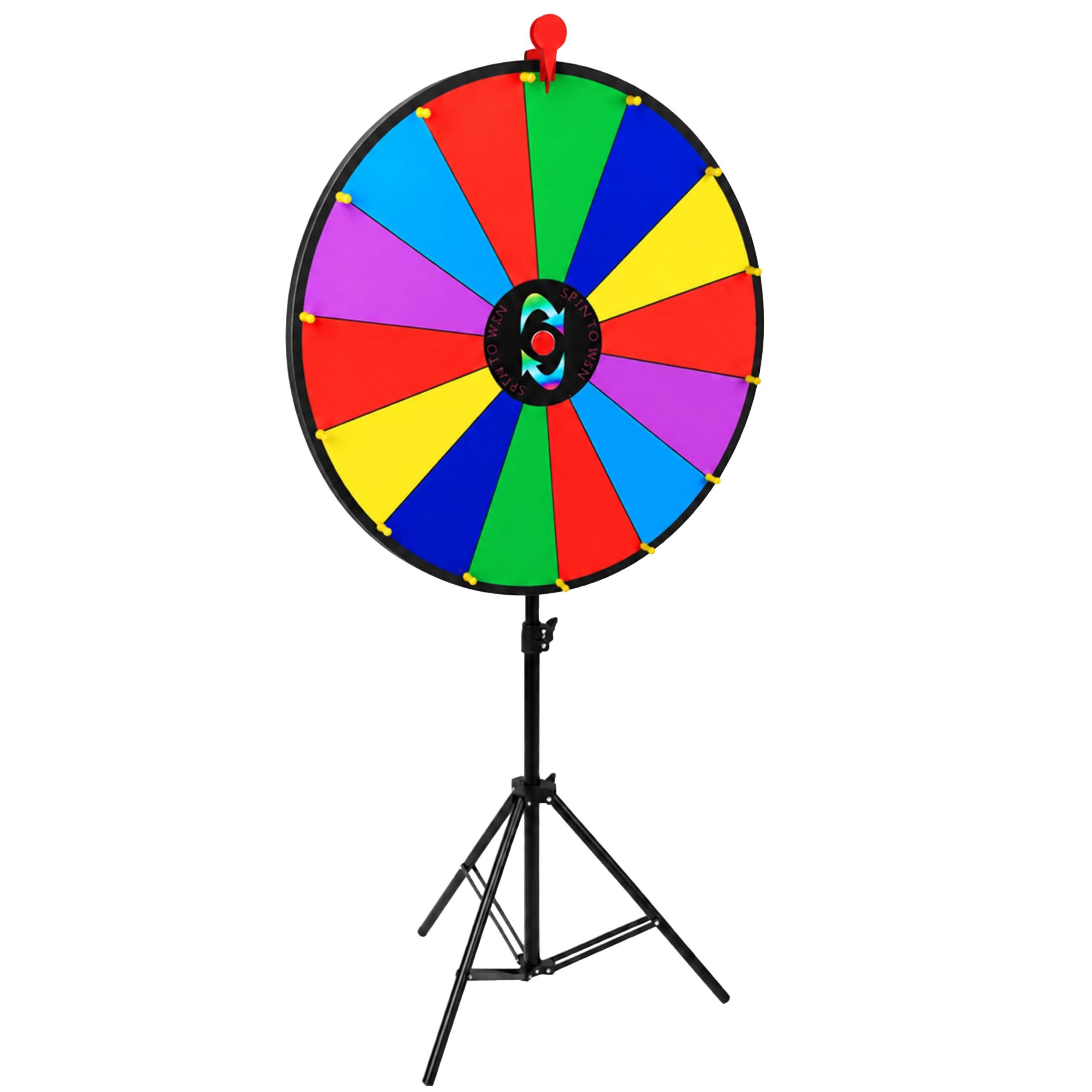 relaxdays Spiel Glücksrad zum Drehen 60 cm mit Stativ
