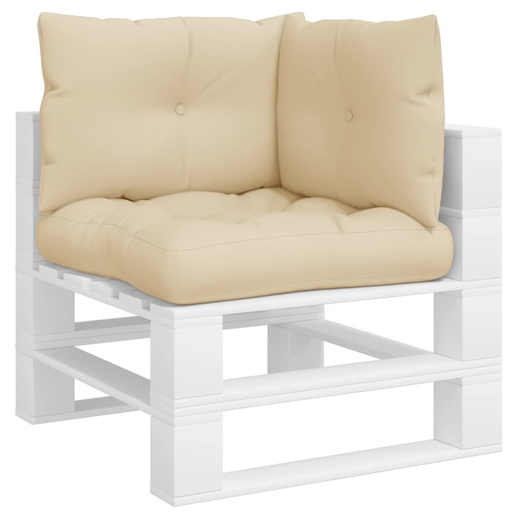 vidaXL Sitzauflage Palettenkissen 3-tlg. Beige Stoff, günstig online kaufen