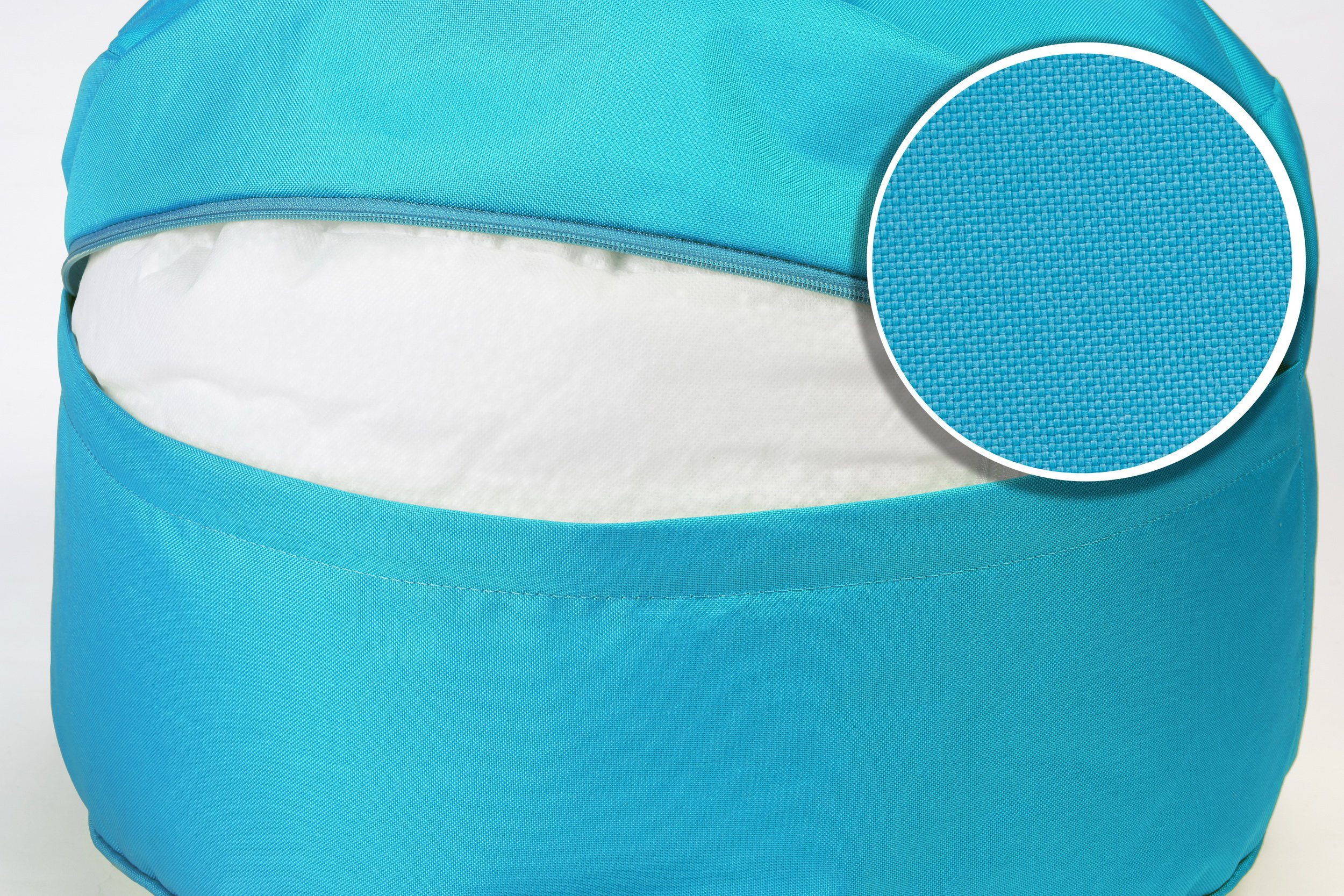sunnypillow Sitzsack Runder Sitzpouf mit abnehmbarem Bezug, Sitzsack - Hocker rund 25 x 45 cm blau
