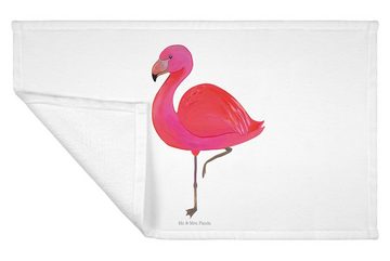 Mr. & Mrs. Panda Handtuch Flamingo Classic - Weiß - Geschenk, Gästetuch, Sport Handtuch, einzig, (1-St), Allseitig umsäumt