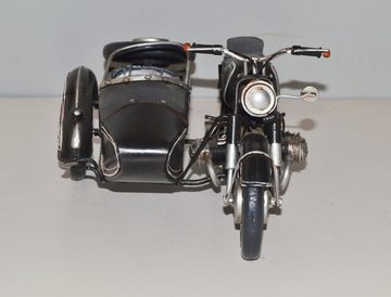 JS GartenDeko Modellmotorrad Blechmotorrad Oldtimer Marke BMW R 60/2 Beiwagen Motorrad L 29 cm