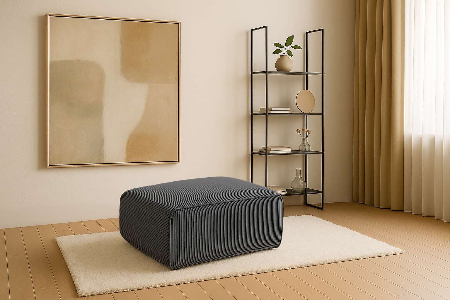 andas Polsterhocker Noord 92/66 cm, mit günstig online kaufen