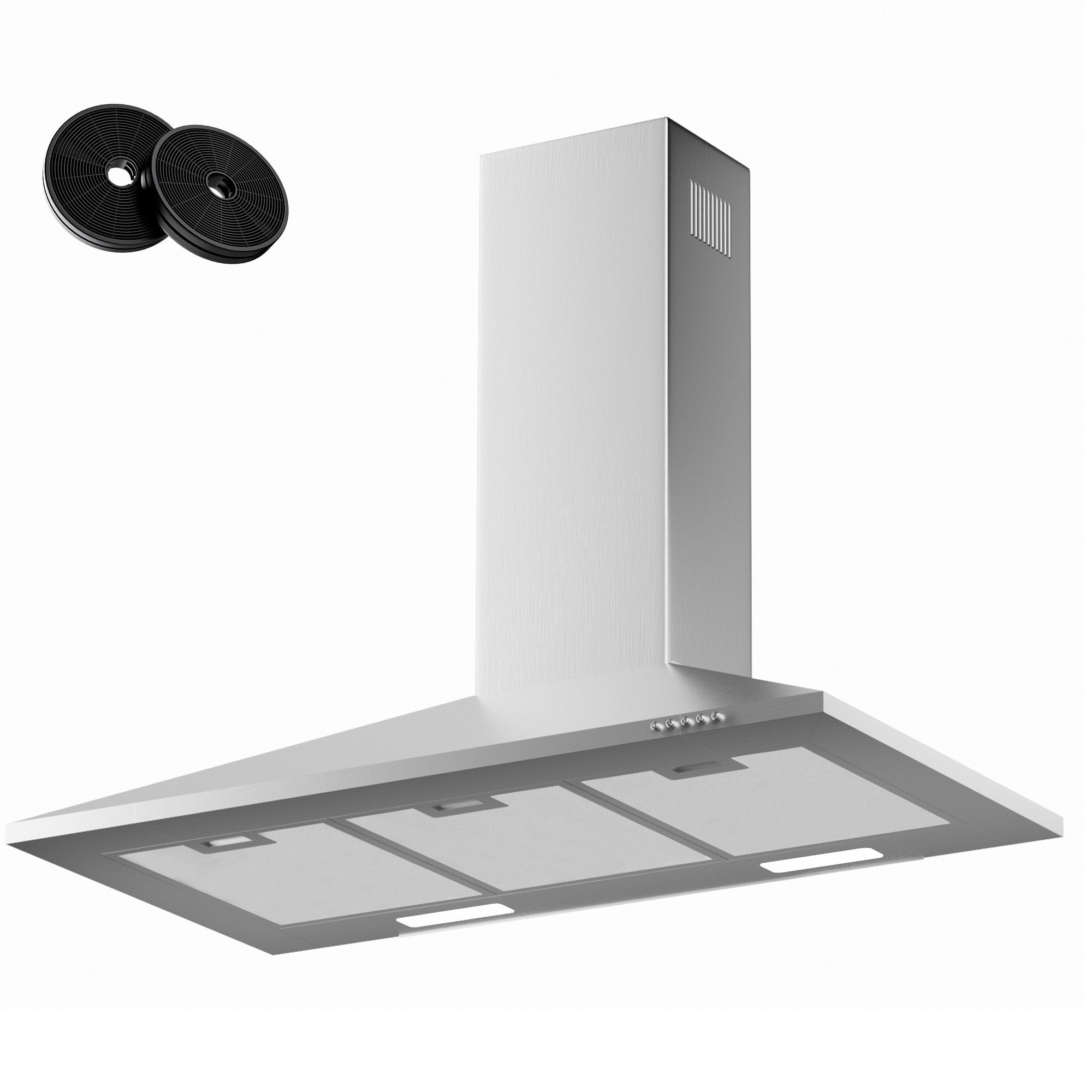 Levivo Wandhaube A+++ 410 m³/h Dunstabzugshaube 60cm und 90cm Umluft & Abluft Aktivkohlefiltern, Fettfiltern, LED-Beleuchtung