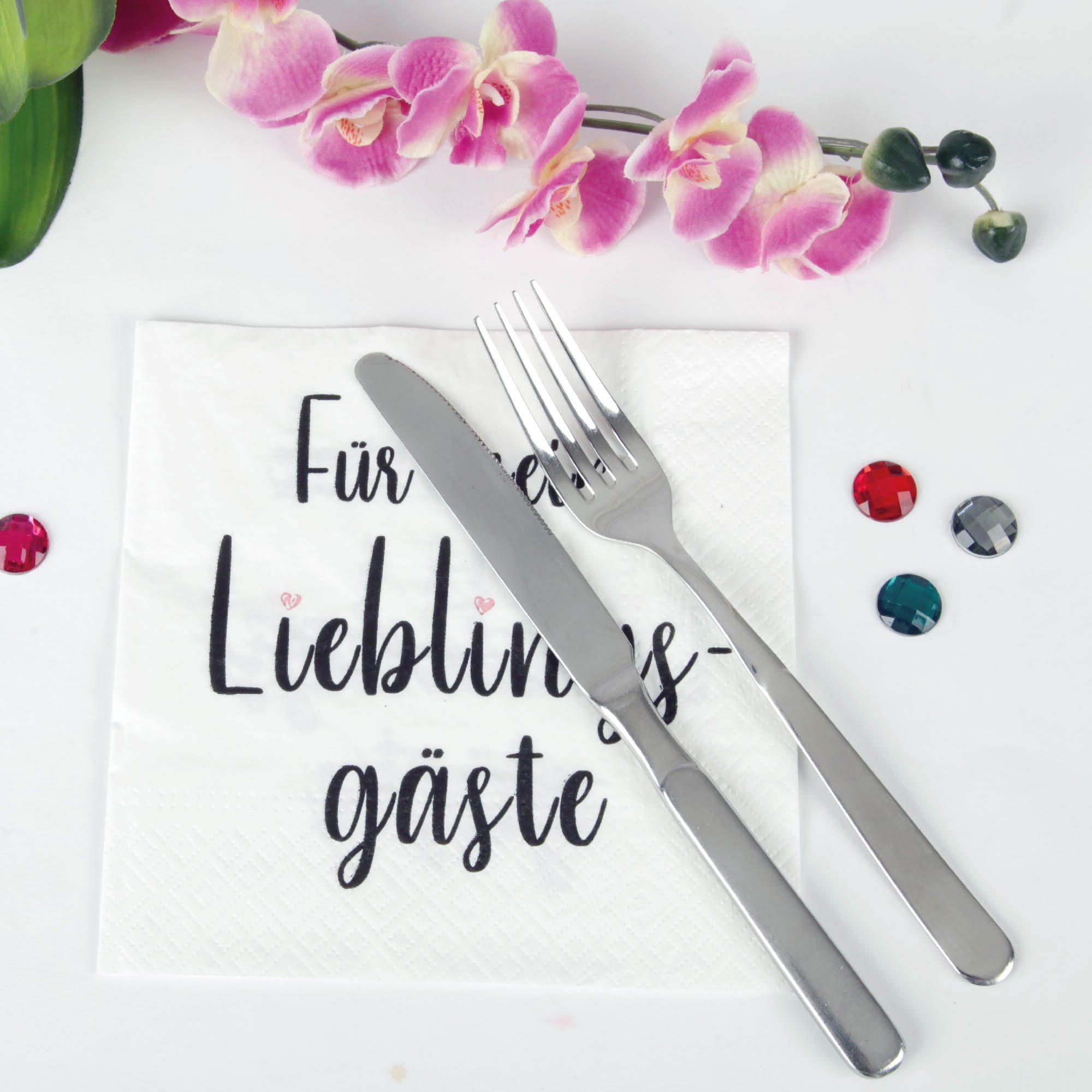 Bestlivings Papierserviette 33x33cm 20er Pack, (3-lagig, 1/4 Falz), Hochwertige Papierservietten Papier-Tuch, Party, Geburtstag, Feiern – Bild 5 von 5