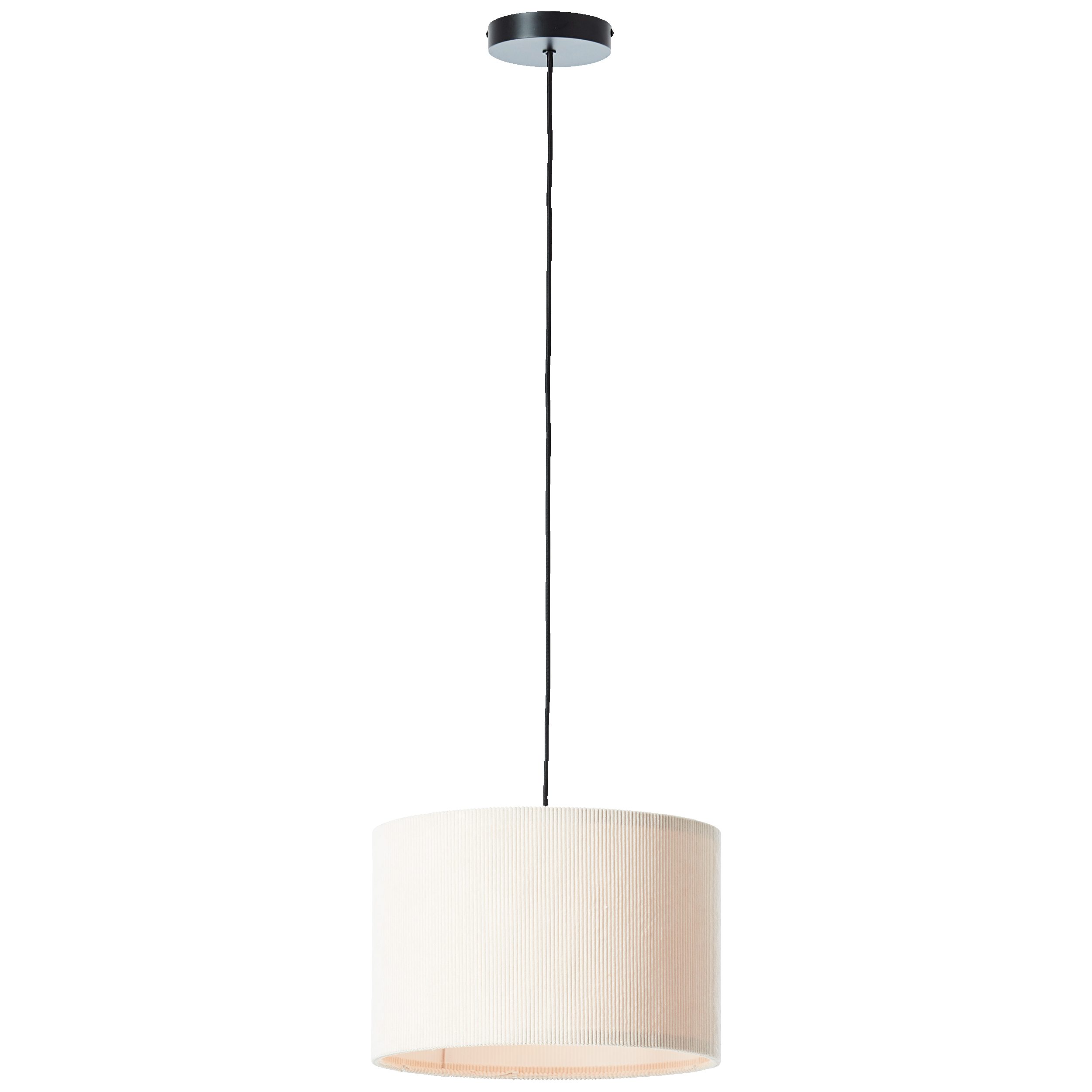Lightbox Pendelleuchte, ohne Leuchtmittel, Retro Hängelampe, Cord, Stoff, E27, 35cm, dekorativ, beige alt-rosa