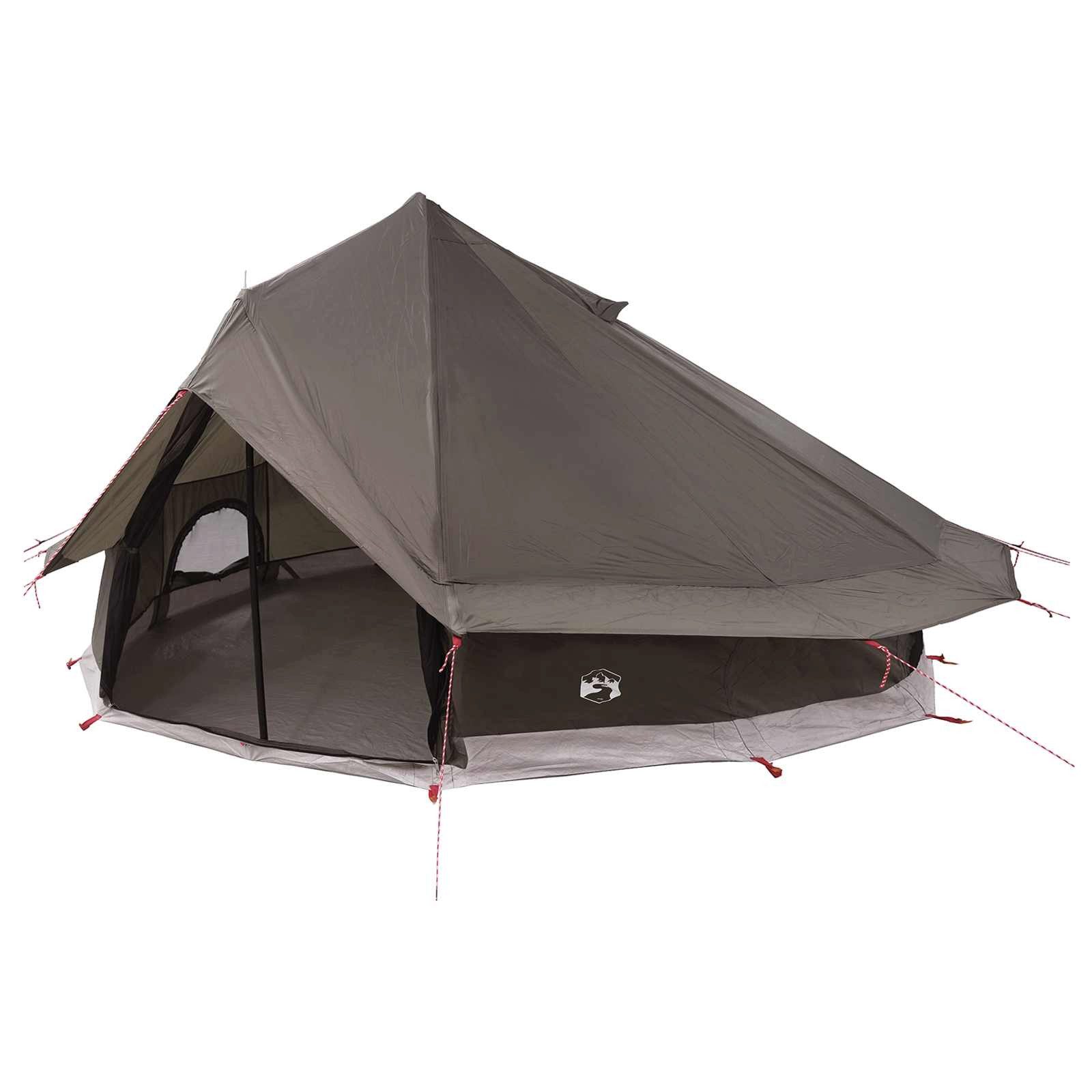 vidaXL Tipi-Zelt Tipi Zelt Braun Grau 700 x 700 x 395 cm Polyester und Stahl, (1 tlg)