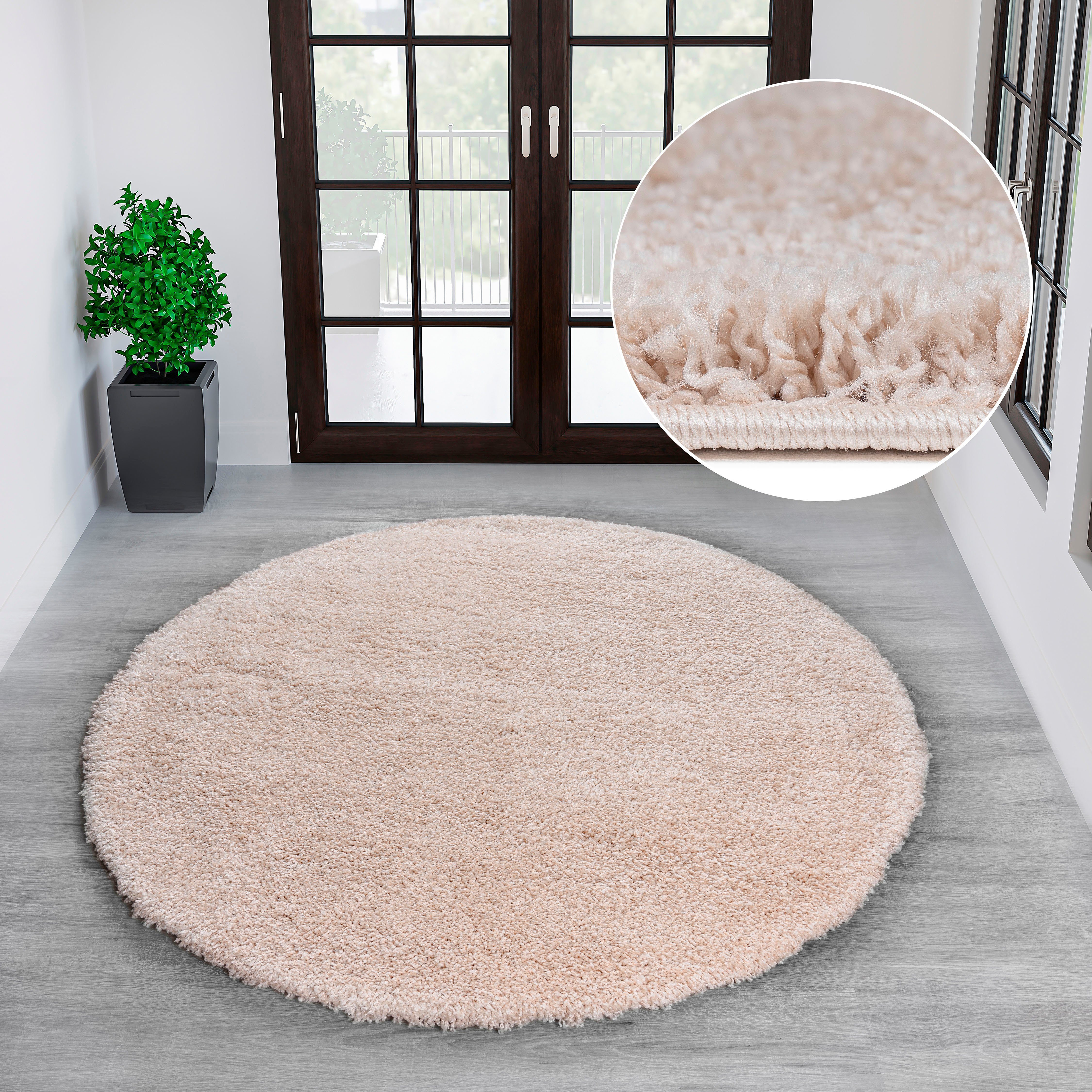 OTTO home Hochflor-Teppich Viva Shaggy, in Standard- und Premium-Qualität, 30 mm oder 45 mm Höhe, rund, Uni Farben, einfarbig, weich, kuschelig, Läufer, Kundenliebling