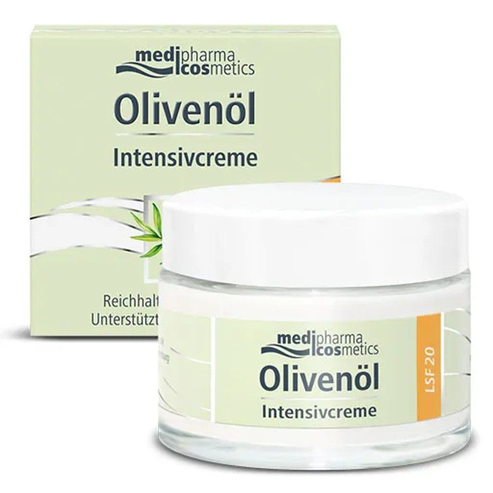 Dr. Theiss Naturwaren Gesichtspflege - Olivenöl Intensivcreme LSF 20, Reichhaltige Aufbaupflege mit LSF 20