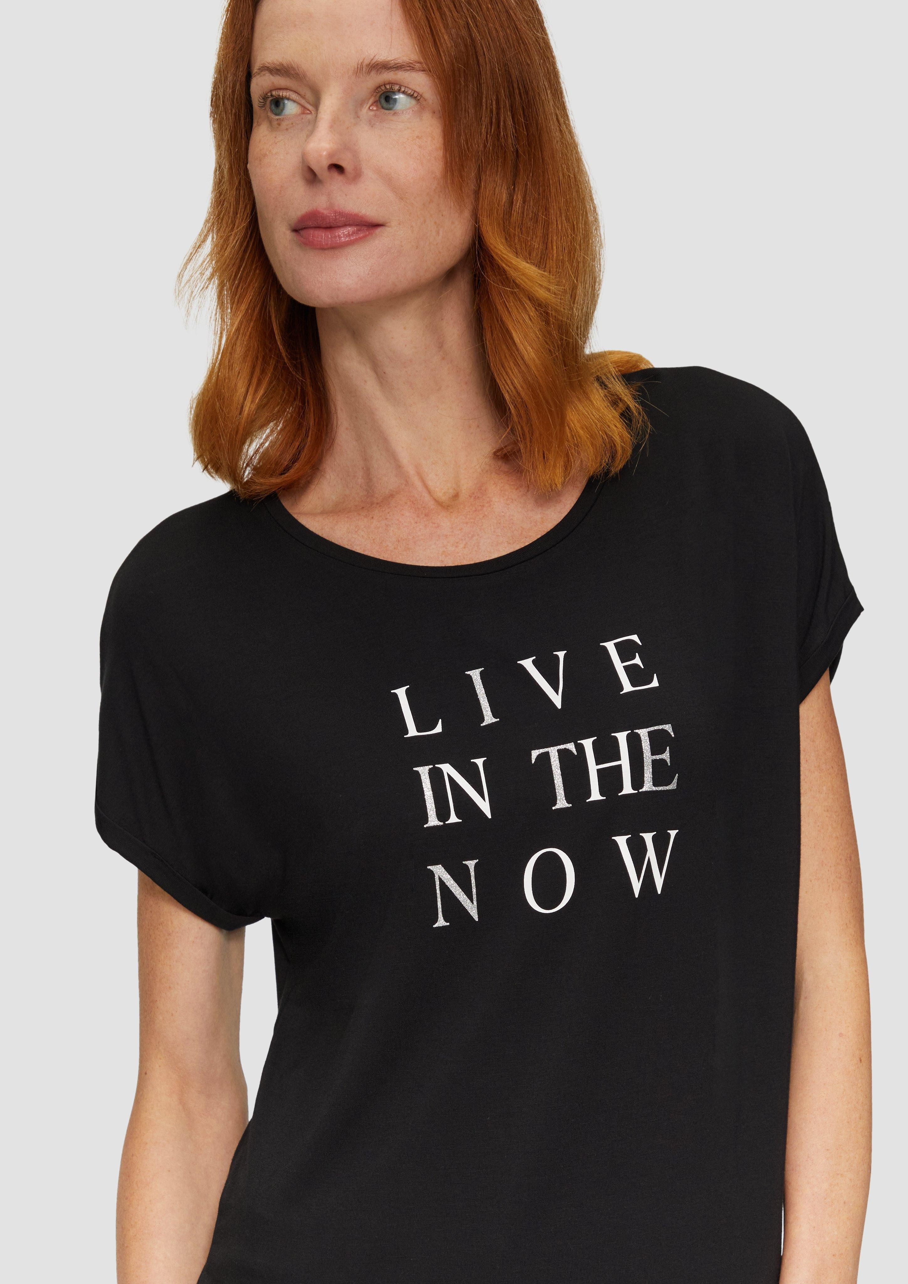 s.Oliver Kurzarmshirt T-Shirt aus Viskosestretch mit günstig online kaufen