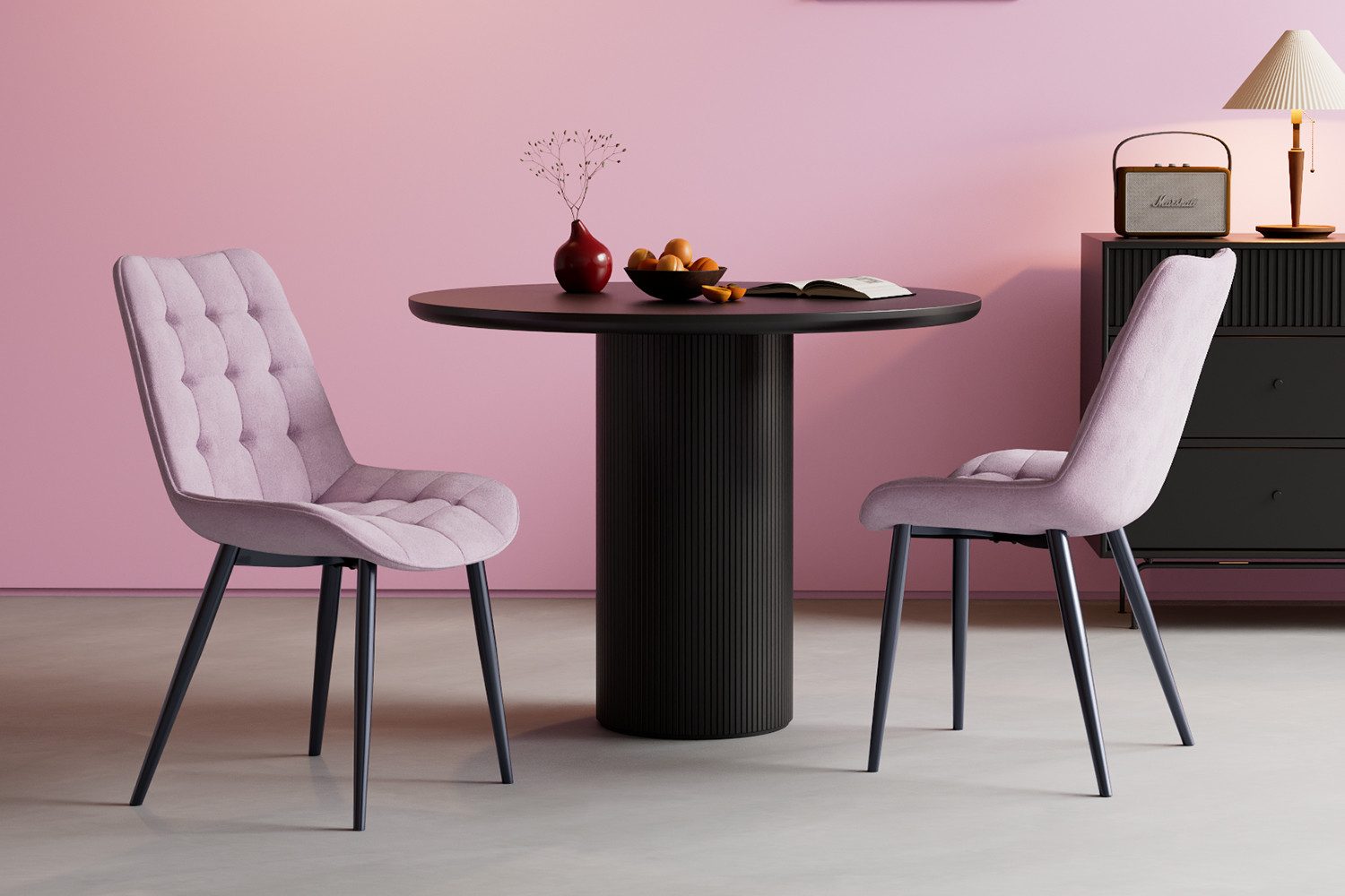 HOMAVO Esszimmerstuhl Stuhlset – Polsterstühle, Samt oder Webstoff, Metall-Füße (Nach EN 12520 geprüft), mit Ergonomischer Rückenlehne und Metallbeinen