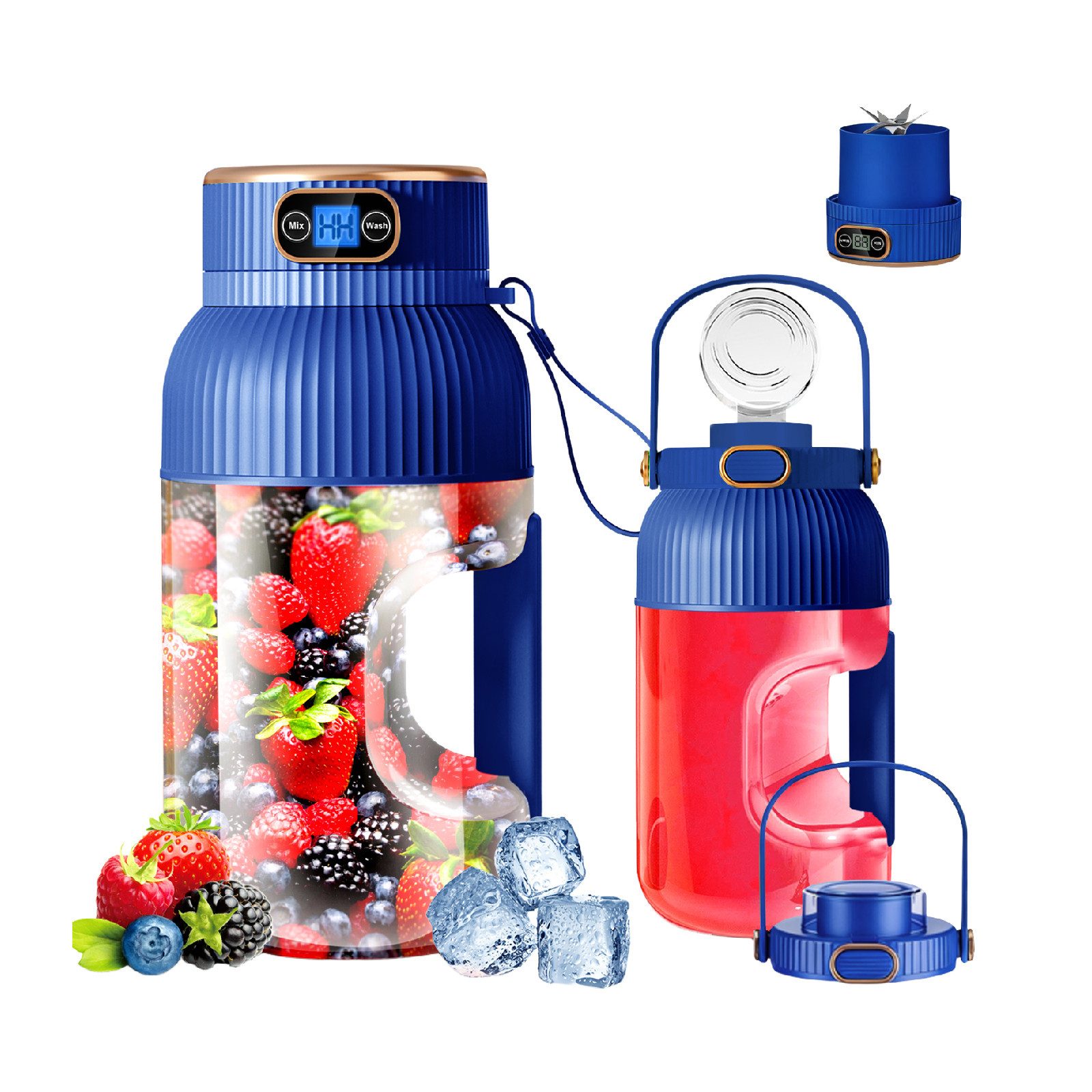 Fine Life Pro Standmixer Tragbarer Saftpresse, 1200 ml großer Fassungsvermögen, 78 W, Mini-Mixer, geeignet für die Küche, im Freien und im Fitnessstudio