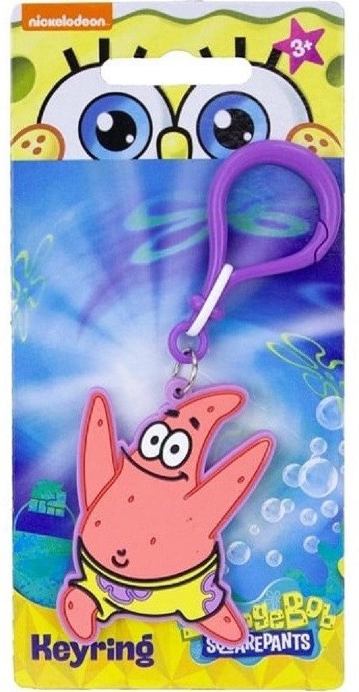 Nickelodeon Schlüsselanhänger Patrick Schlüsselanhänger 2D PVC 6cm – SpongeBob Cartoon Anhänger (Set, 1-tlg), Lustiger Patrick Schlüsselanhänger – ideal für Kinder & Fans