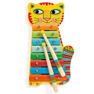 DJECO Spielzeug-Musikinstrument Animambo Xylophon Katze Metallophon