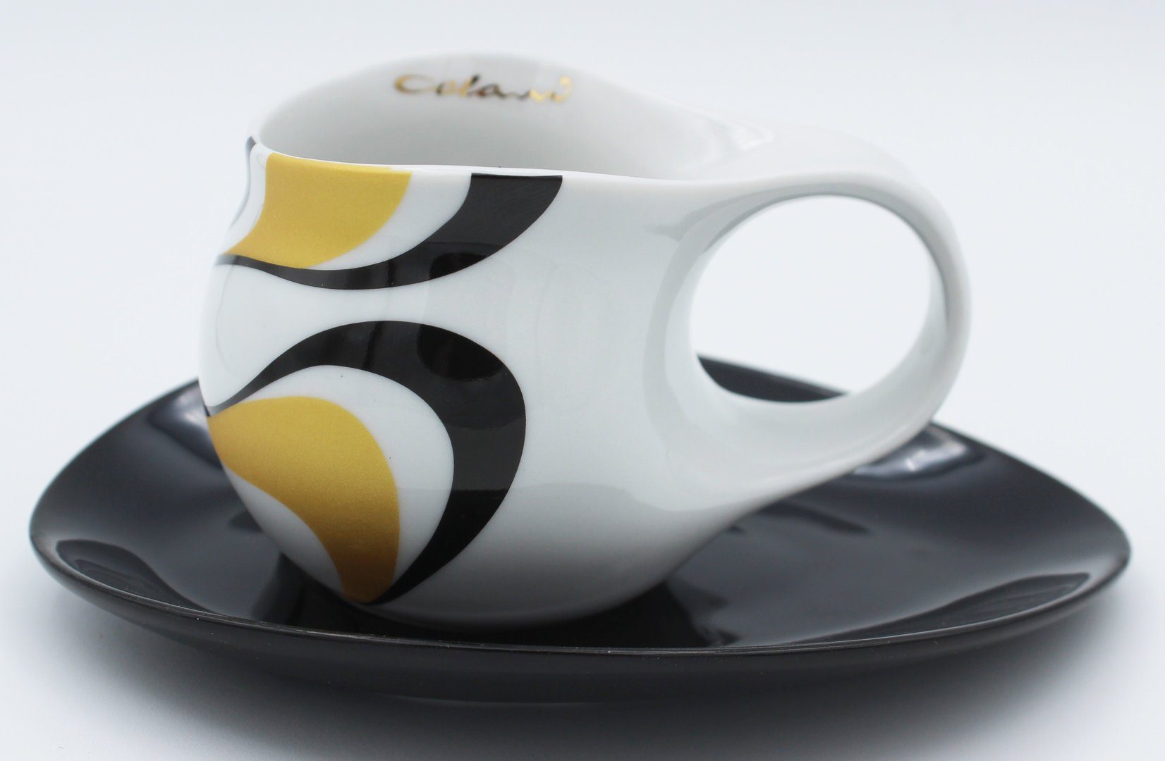 Colani Espressotasse Espressotasse mit Untertasse Groß für doppelten Espresso 80ml, 2-tlg., Porzellan, 2-teilig