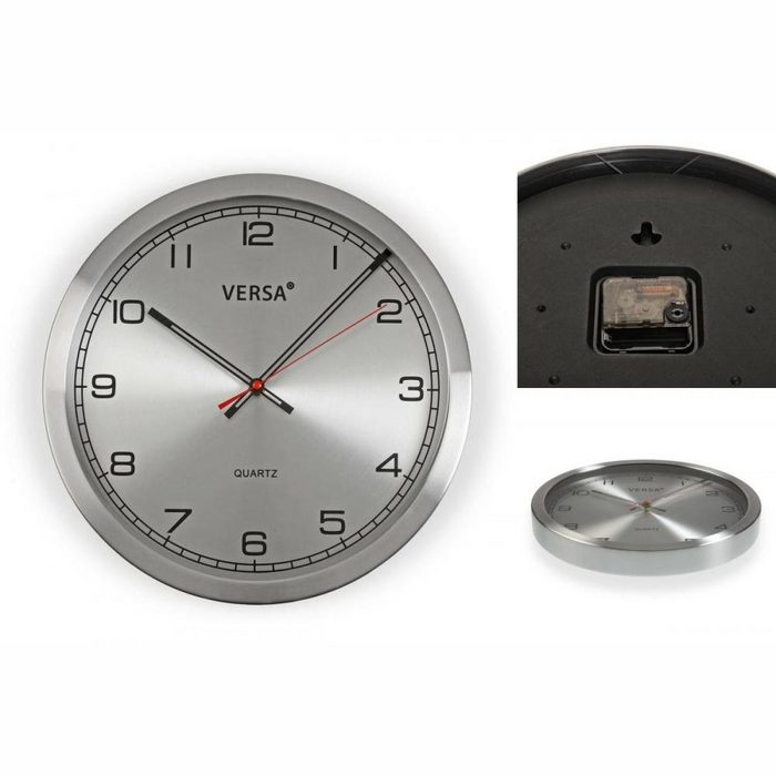Bigbuy Uhr Wanduhr Aluminium 4 1 x 35 x 35 cm