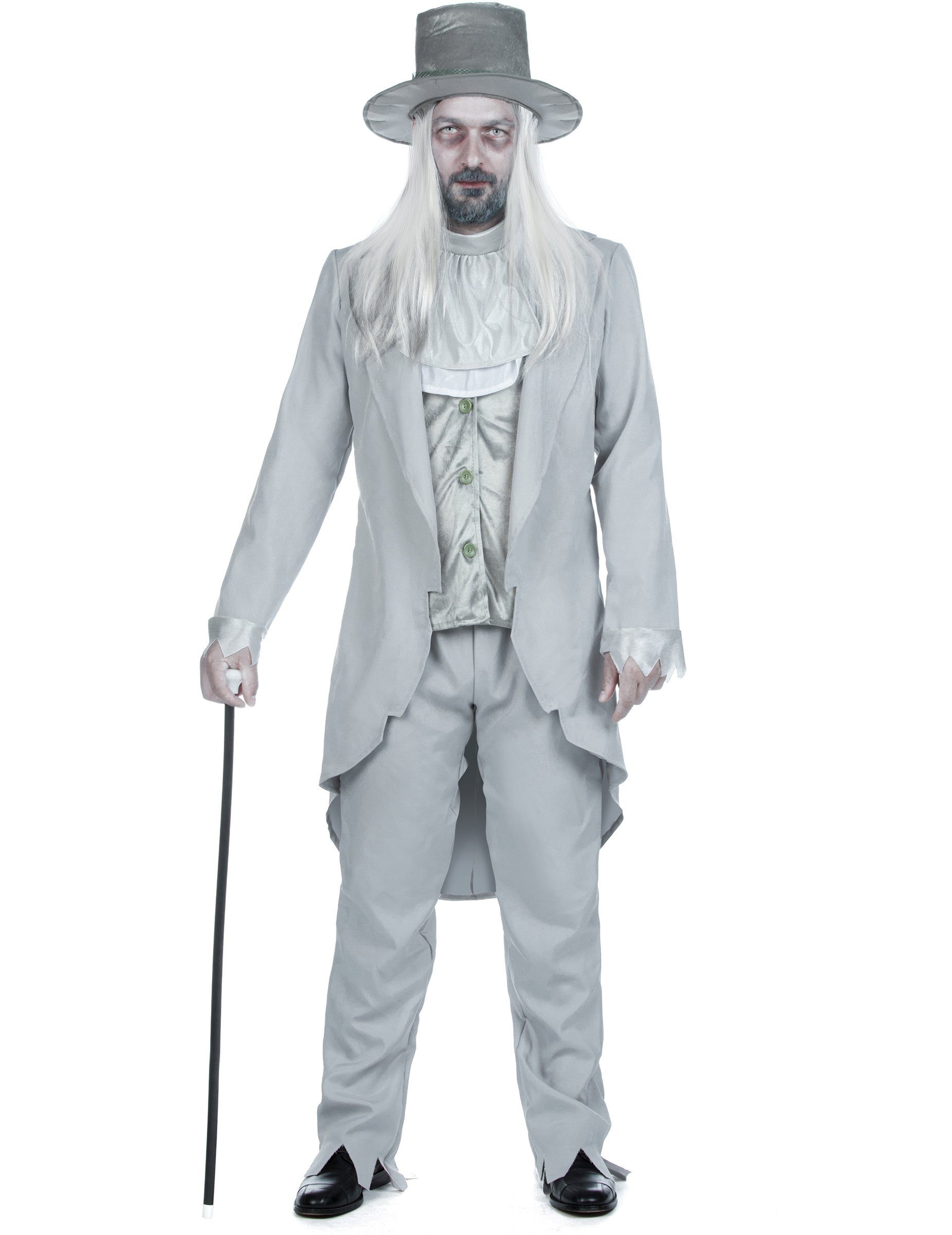 JADEO Monster-Kostüm Geister-Bräutigamkostüm für Herren Halloween-Kostüm hellgrau