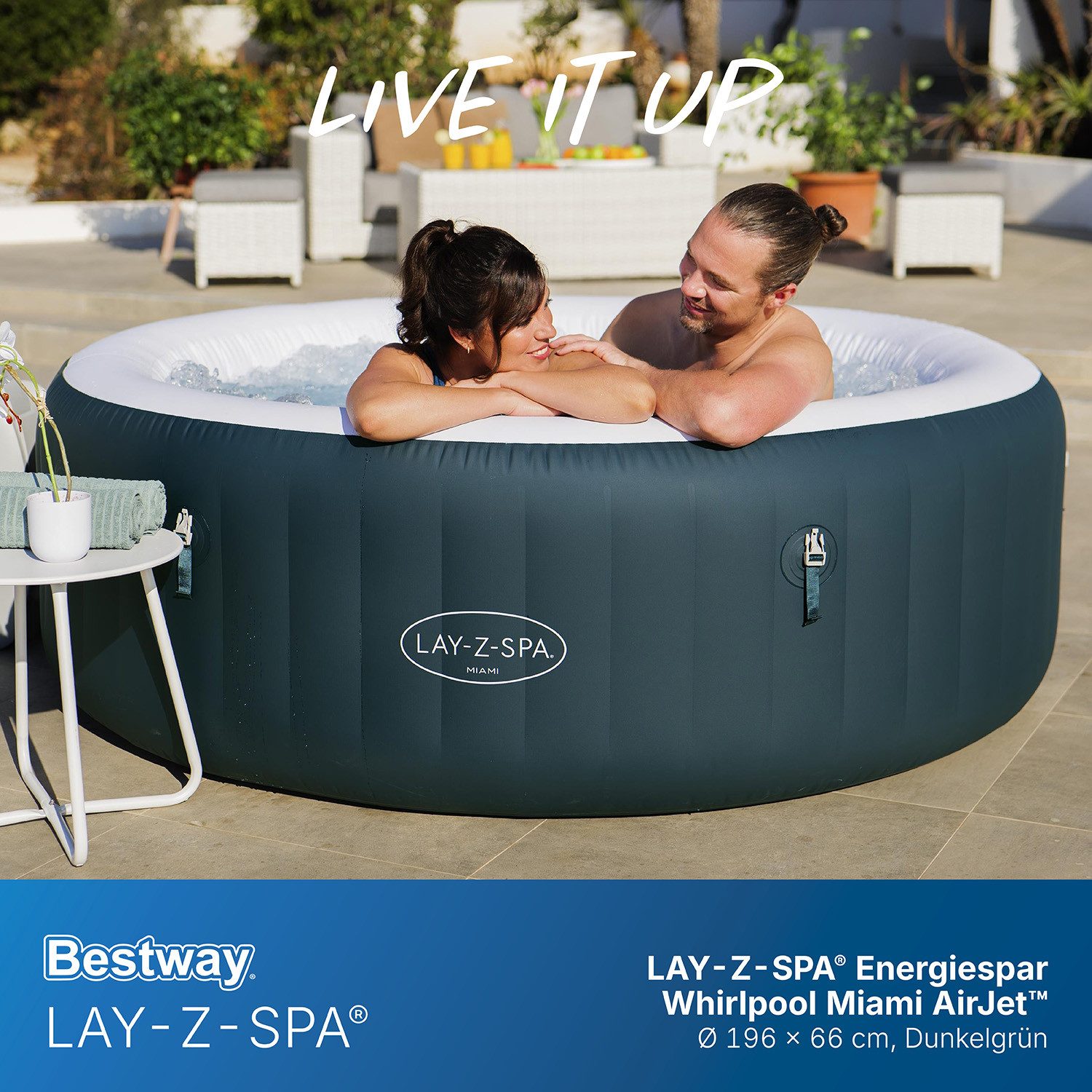 Bestway Whirlpool LAY-Z-SPA Miami AirJet, (Packung, Inklusive Pumpe und Abd günstig online kaufen