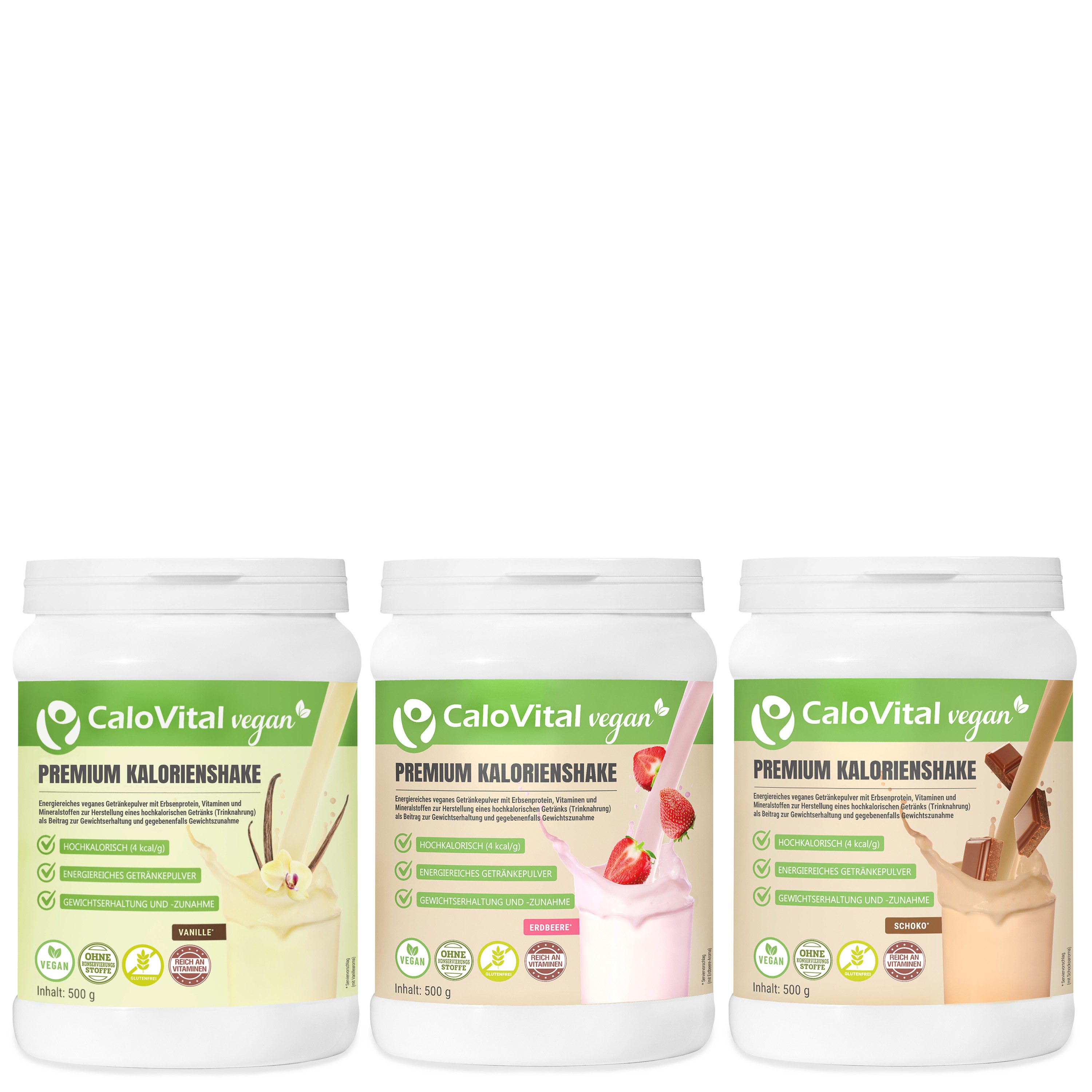 Zunehmen Hochkalorische Trinknahrung Vegane Kalorien CaloVital 500g Pulver