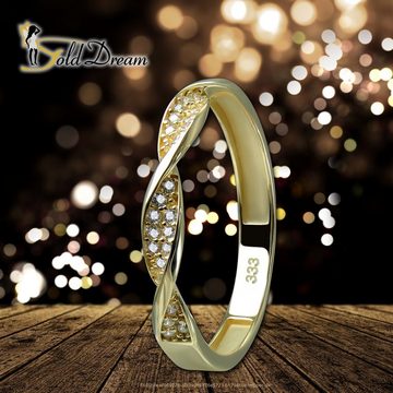 GoldDream Goldring GoldDream Gold Ring Twisted Gr.54 (Fingerring), Damen Ring Twisted, 54 (17,2), 333 Gelbgold - 8 Karat, gold, weiß