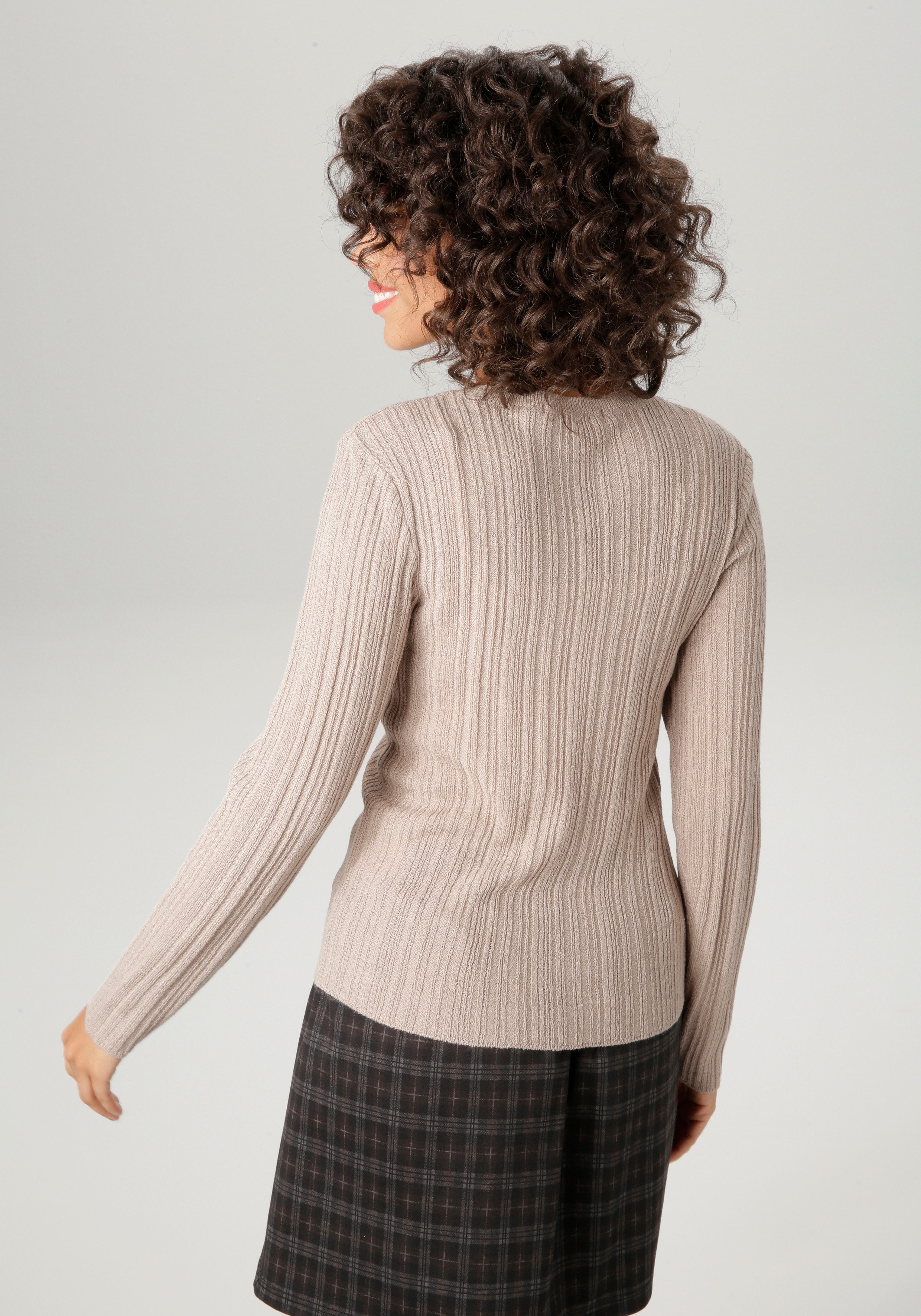 Aniston CASUAL Strickpullover im Ripp-Muster-Mix günstig online kaufen