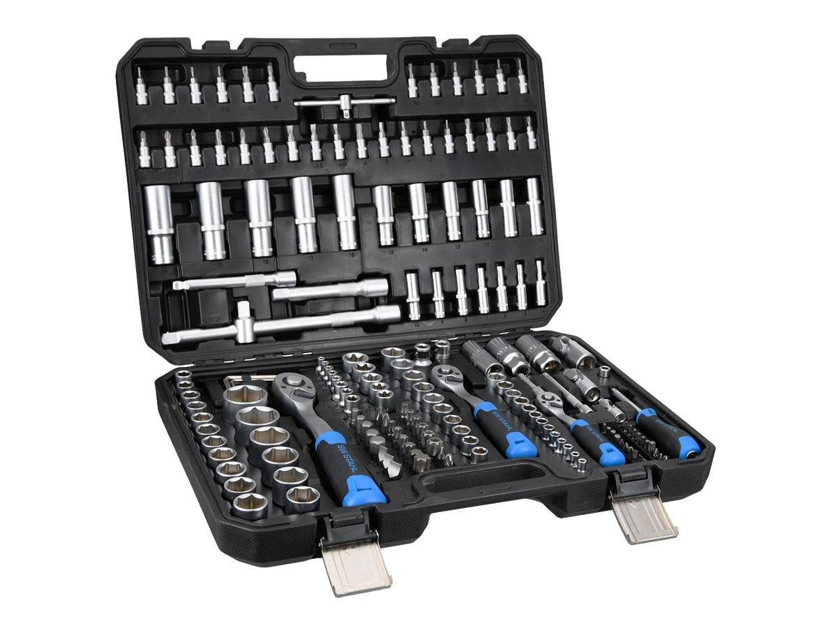 SW-STAHL Steckschlüssel 171-tlg. (07630L) (Packung), CRV-Stahl, Sechskant, DIN, Ratschen & Bits im Koffer kompakte Bauform