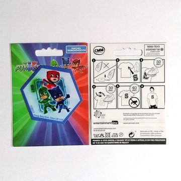 Disney Aufnäher Bügelbild, Aufbügler, Applikationen, Patches, Flicken, zum aufbügeln, Polyester, PJ Masks Pyjamahelden GRUPPE - Größe: 6,2 x 7,3 cm