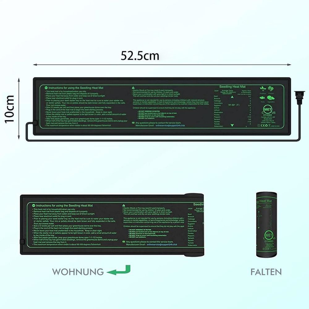 QUBEBU Heizmatten Wasserdichte Pflanzenheizmatte, Heizmatte, Sämling Wärmem günstig online kaufen