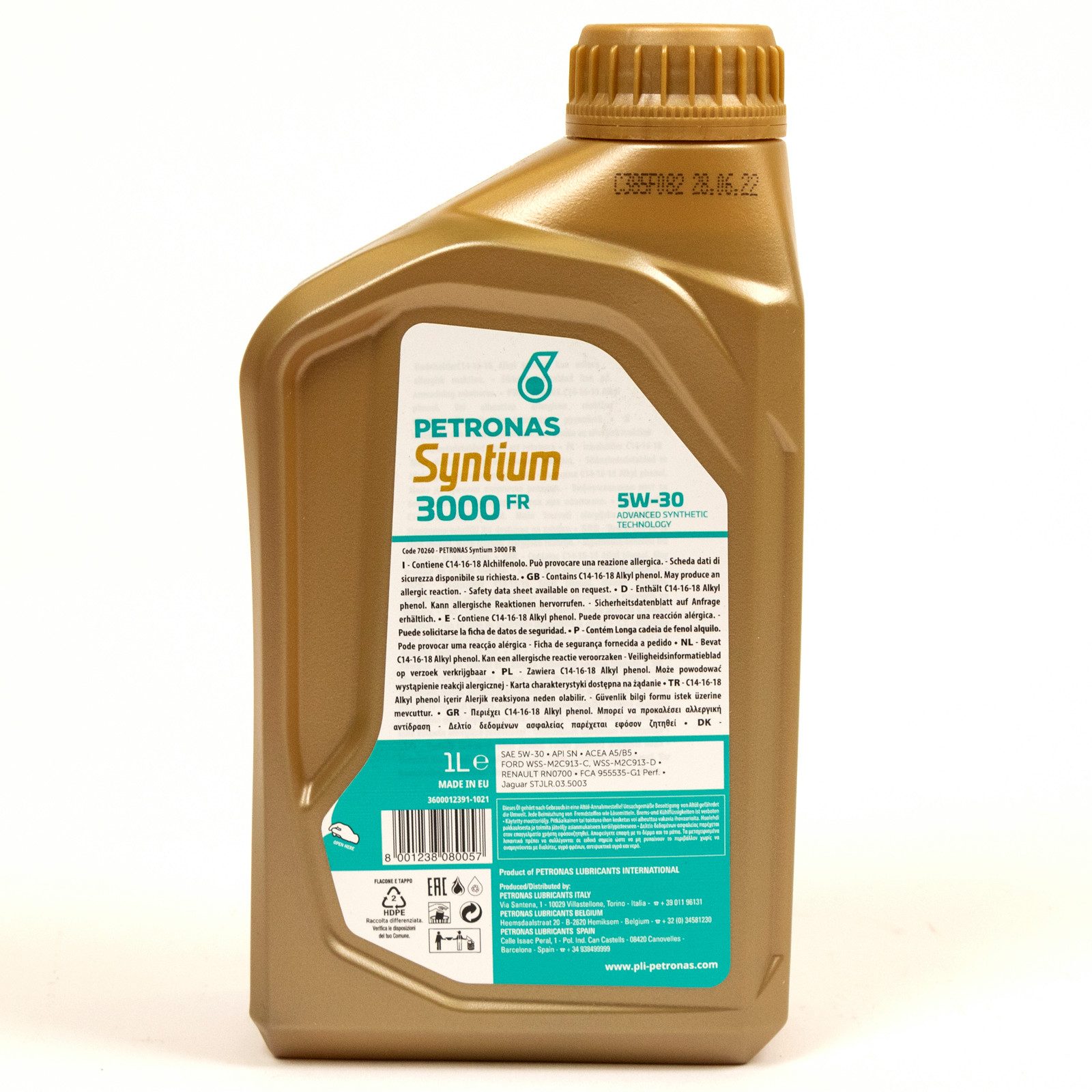 Petronas Motoröl Petronas Syntium 3000 FR 5W-30 1 Liter 70260E18EU