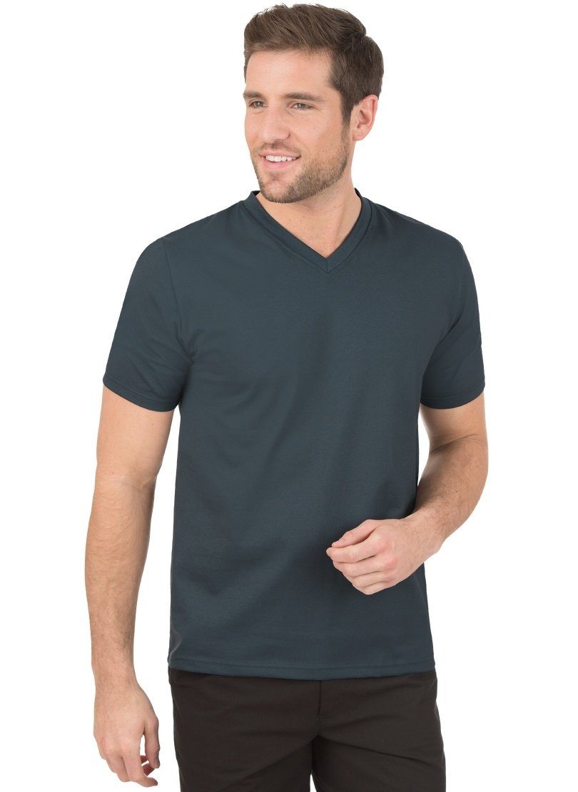T-Shirt DELUXE-Single-Jersey TRIGEMA DELUXE Trigema Baumwolle, V-Shirt