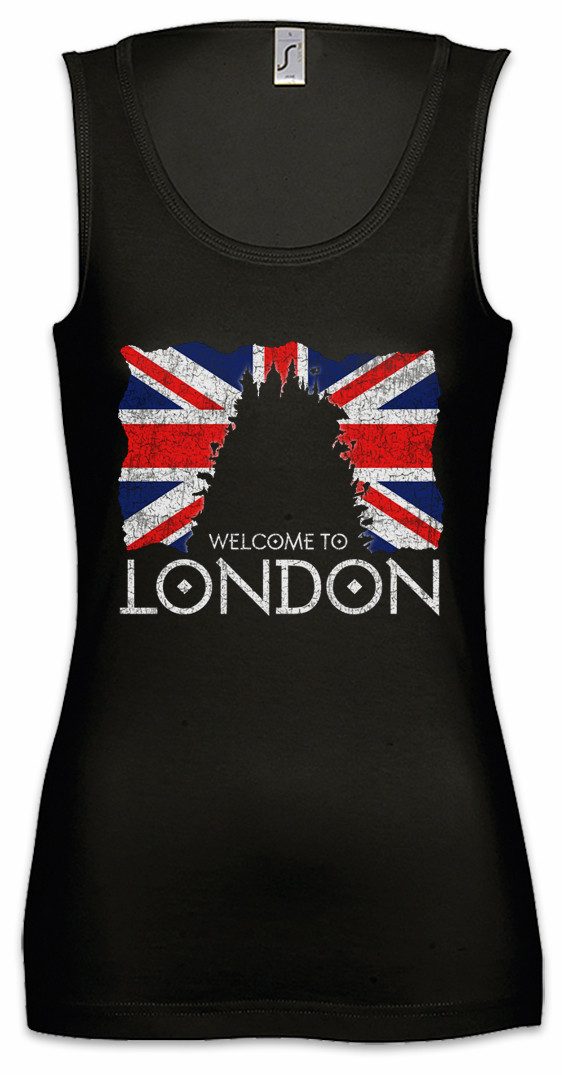 Tanktop Welcome To London Ärmelloses Damen T-Shirt City Stadt Mortal Predator